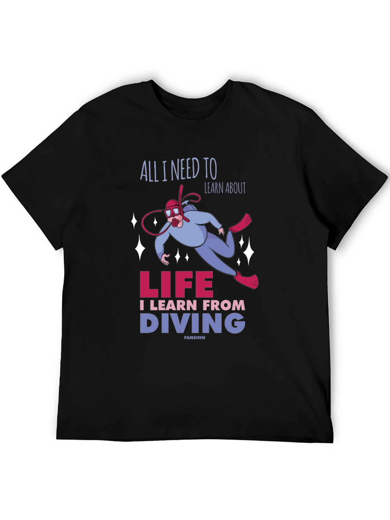 Black Diving Life T-Shirt: Learn from Diving view 5
