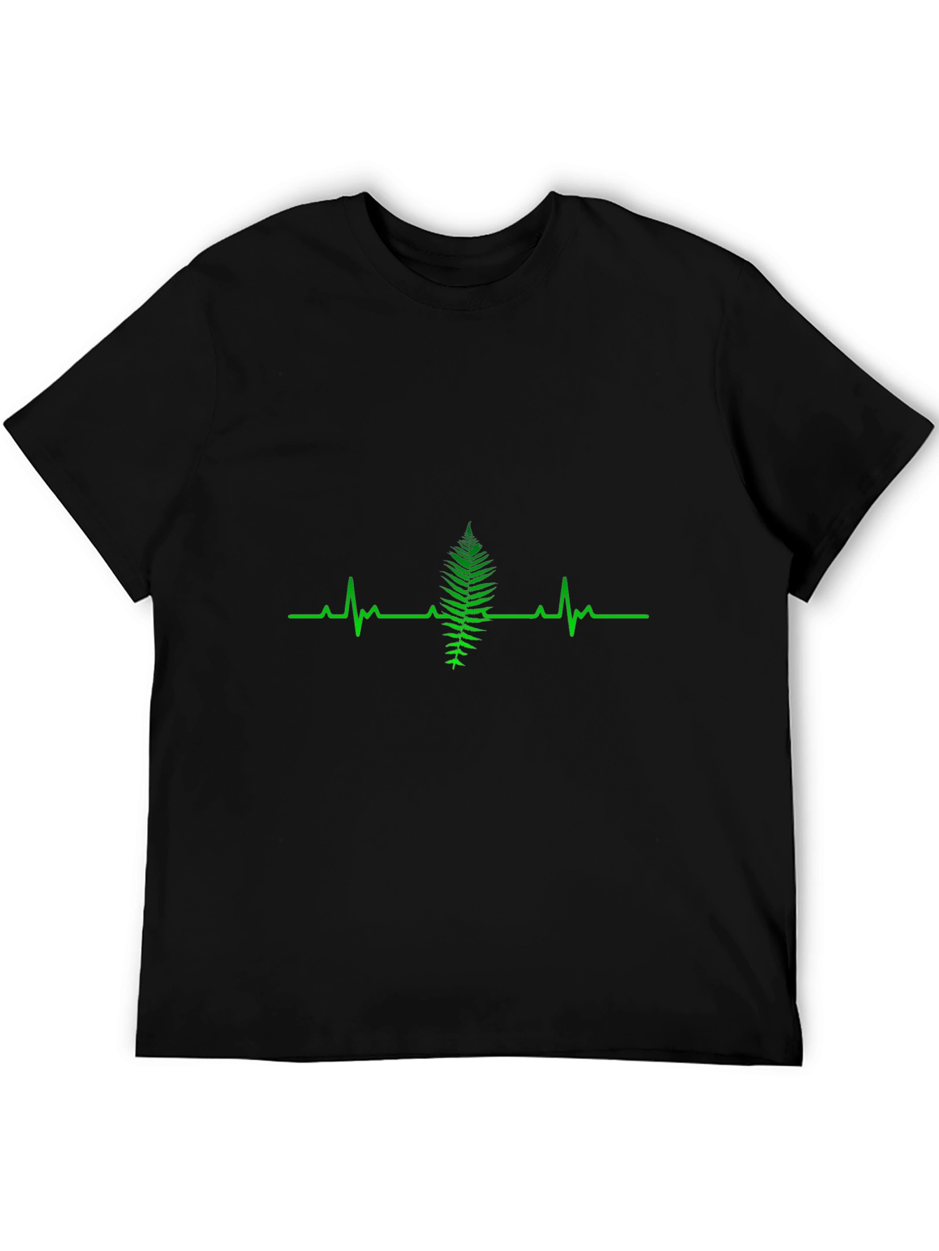 Black Fern Heartbeat Graphic Tee - Black Cotton T-Shirt view 5
