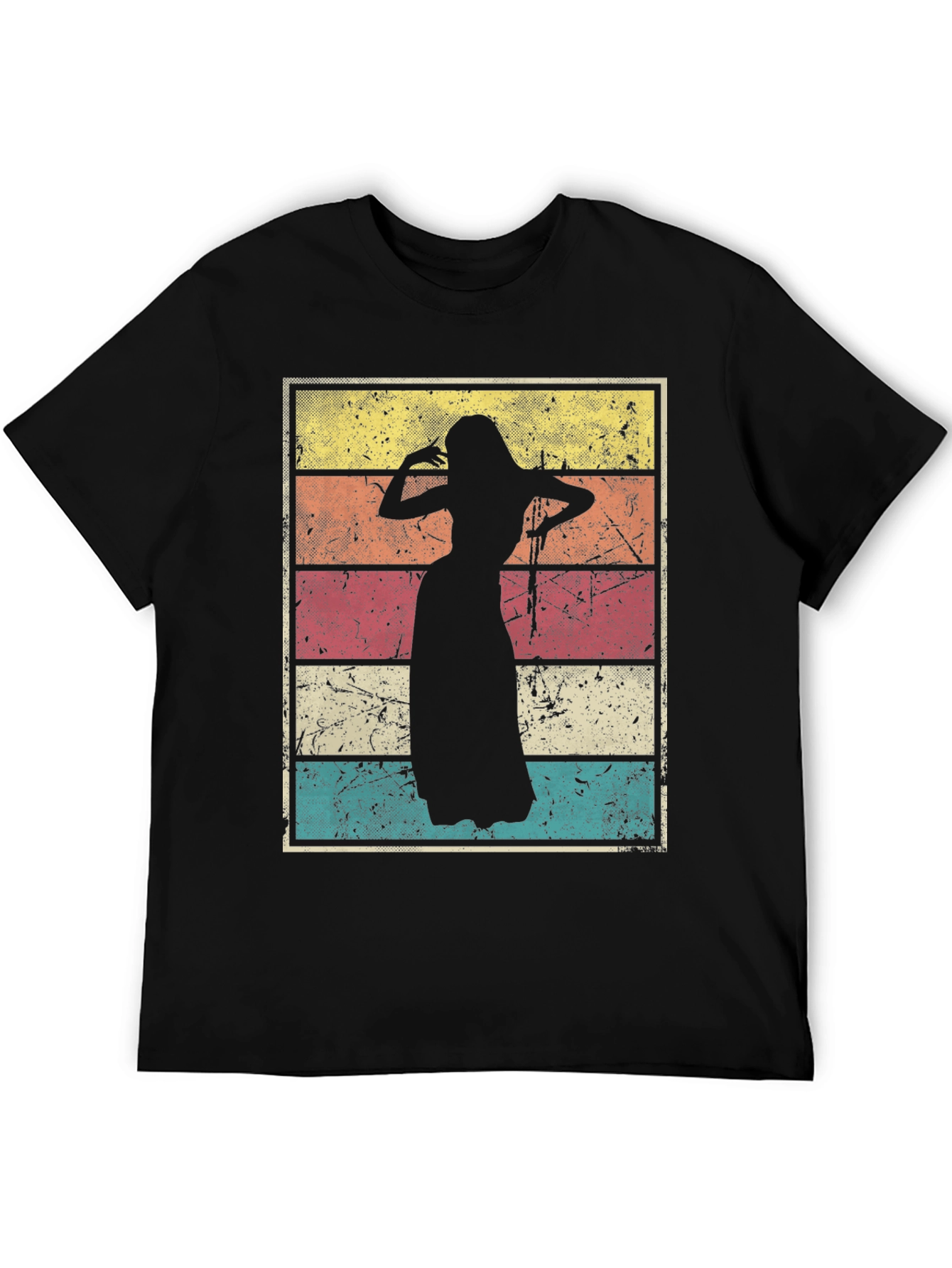 Black Vintage Belly Dancer T-Shirt view 5