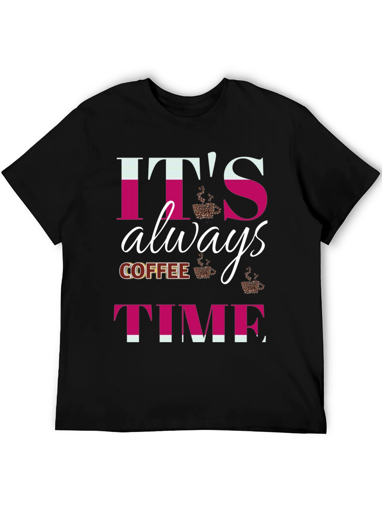 Black It's Always Coffee Time Graphic T-Shirt view 5