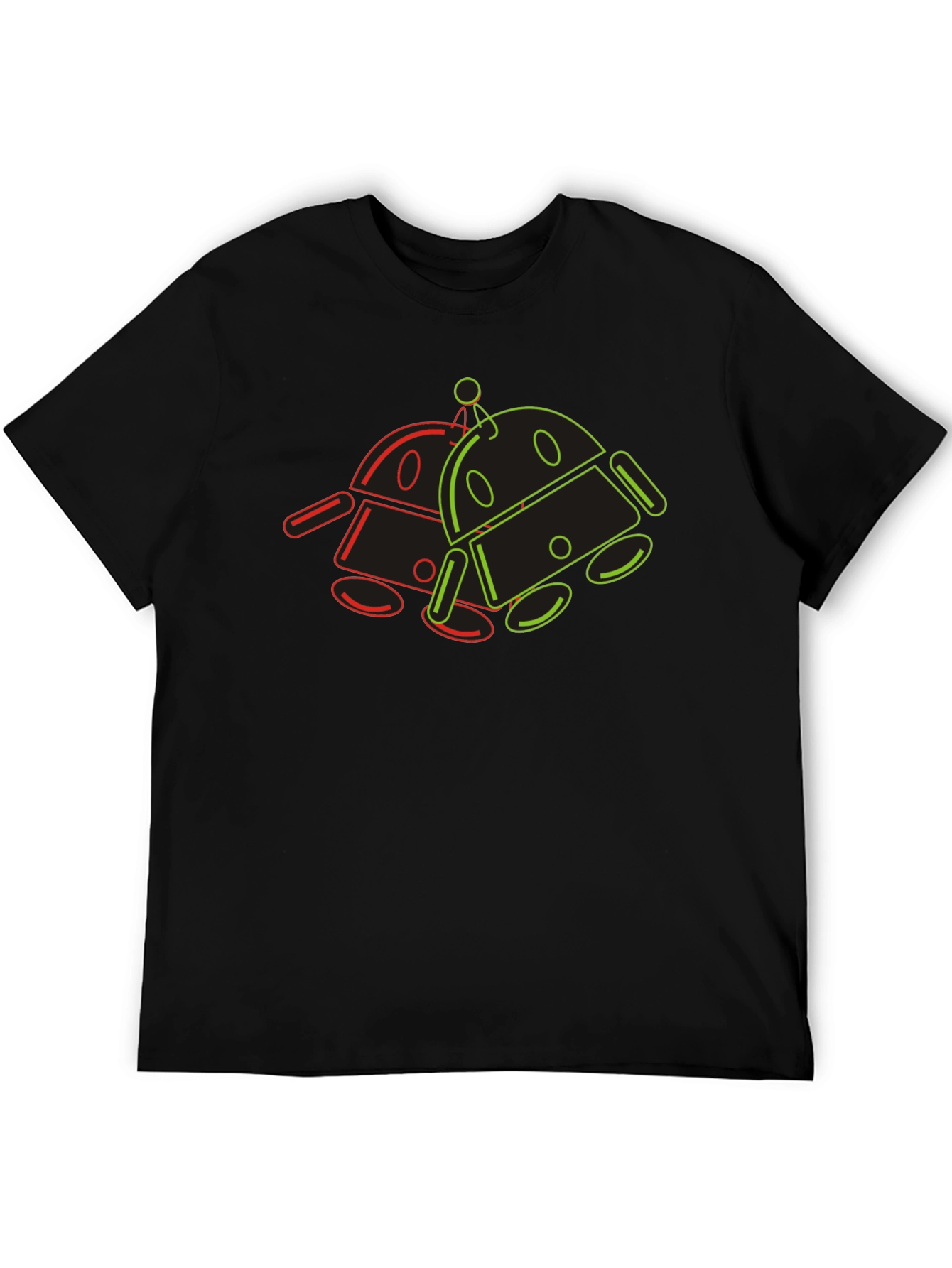 Black Retro Robot Graphic Tee - Cool Geek Style view 5