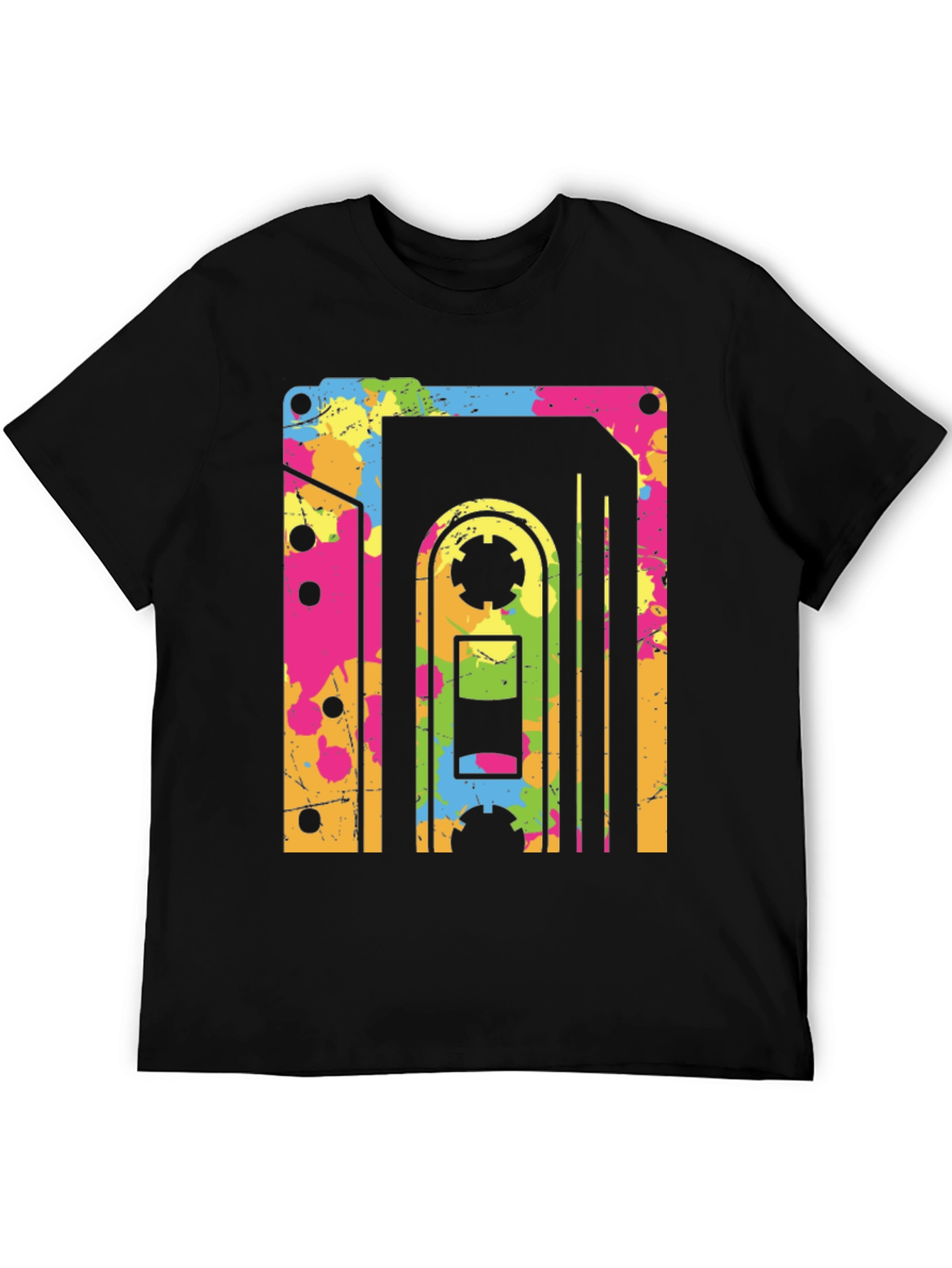 Black Retro 80s Cassette Tape Graphic Tee view 5