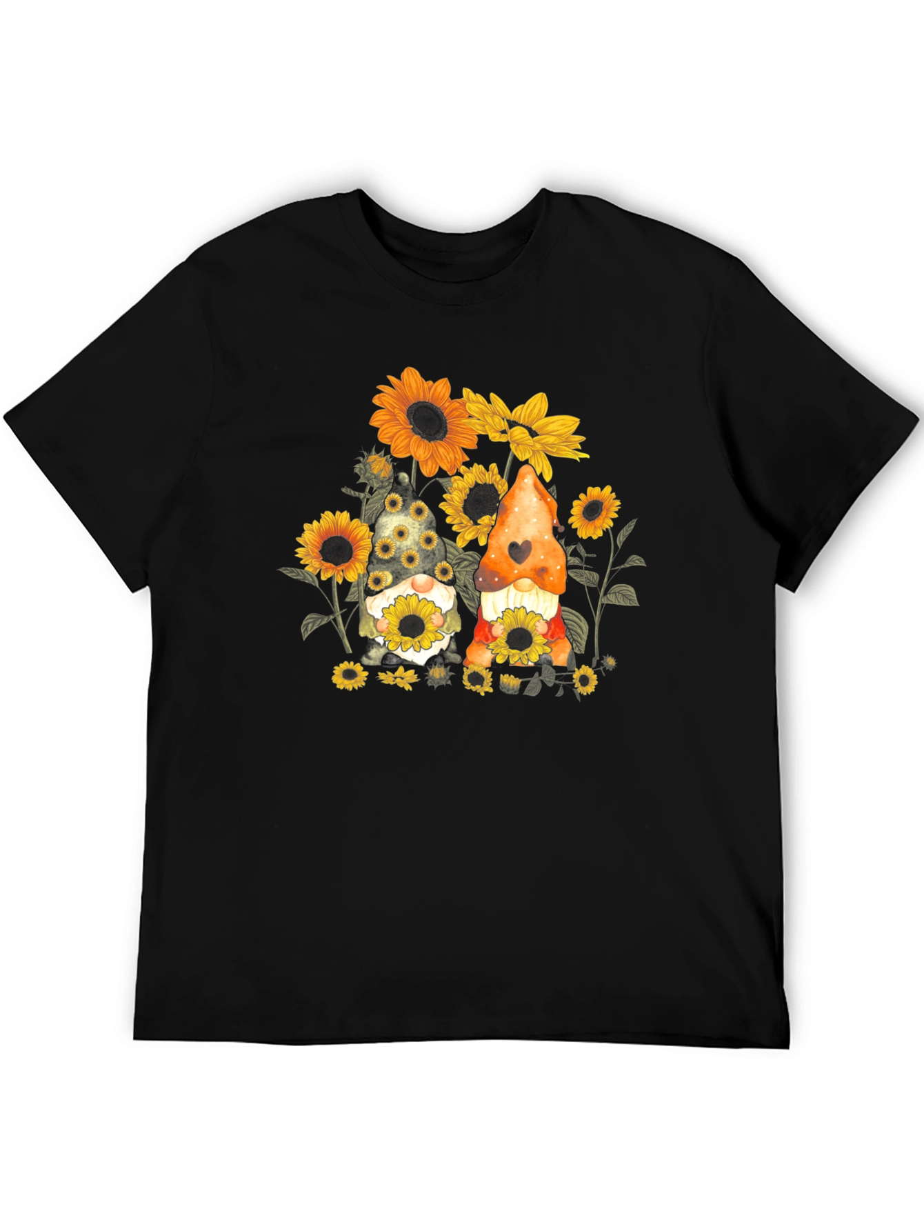 Sunflower Gnomes Black T-Shirt - 5