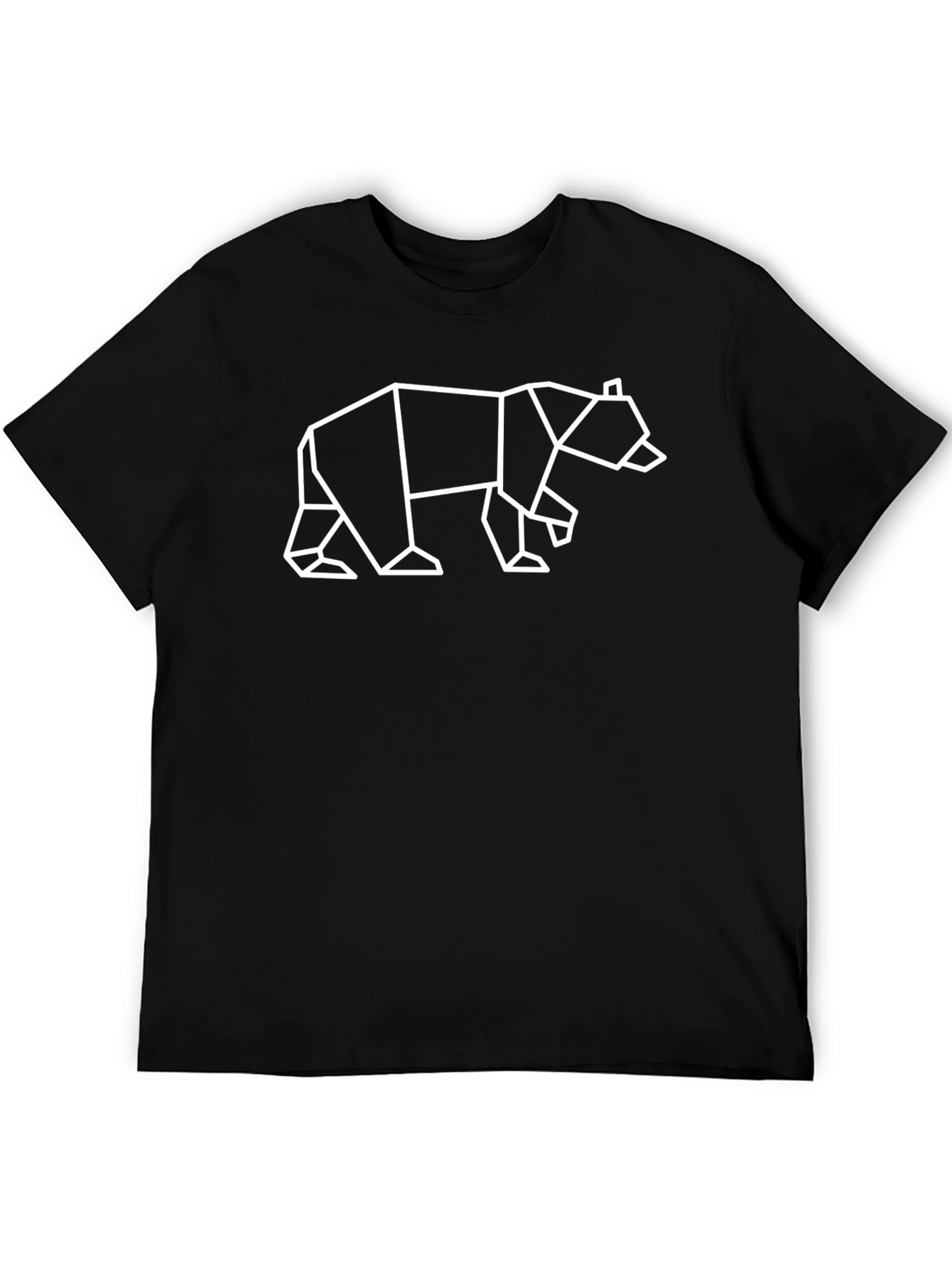 Black Geometric Bear Graphic Tee - Modern Minimalist Design view 5