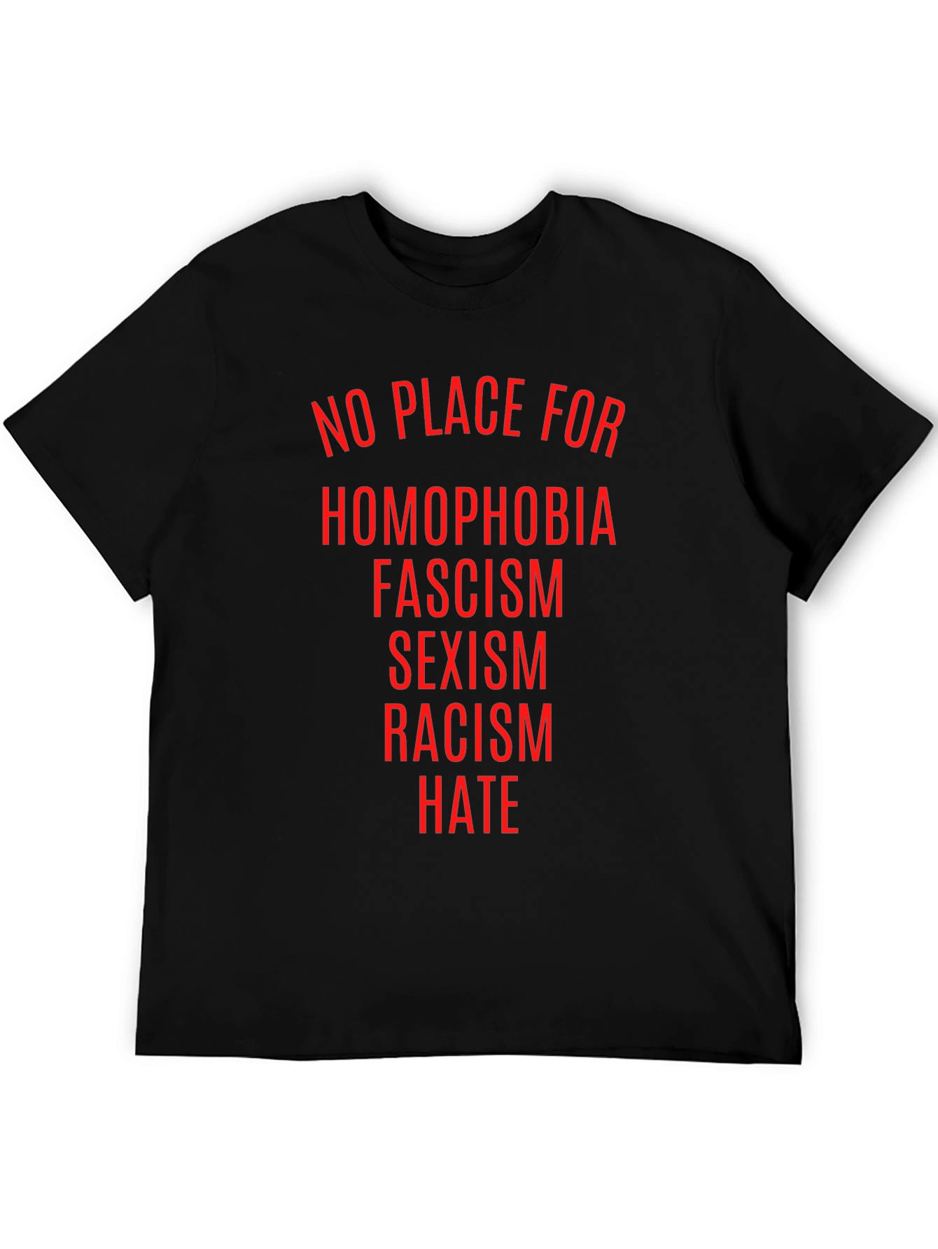 Black No Place For Hate T-Shirt view 5