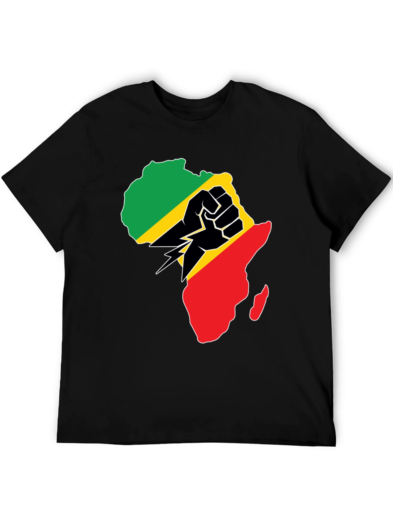 Black African Continent Graphic Black T-Shirt view 5