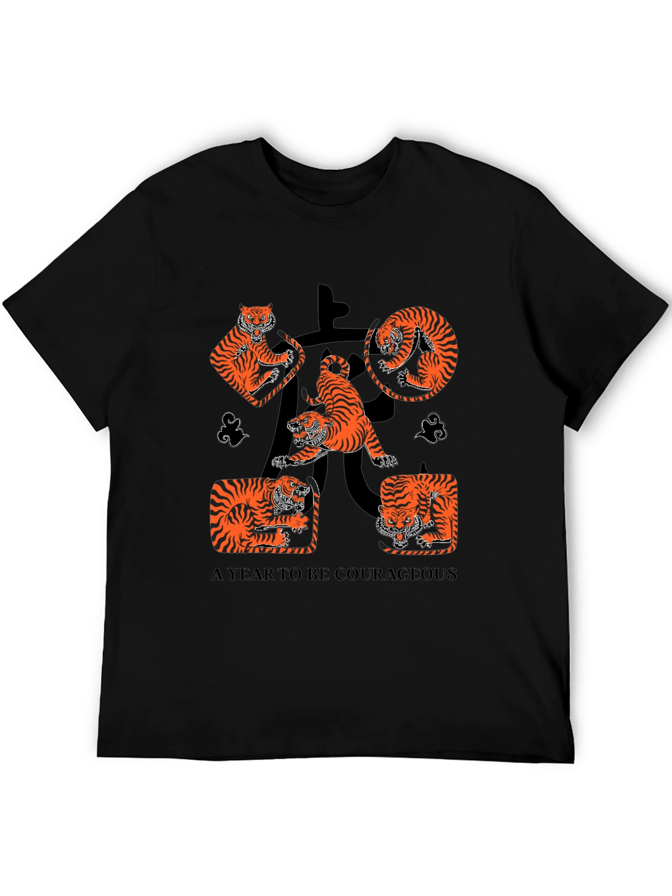 Black Year of the Tiger Graphic Tee - Black view 5