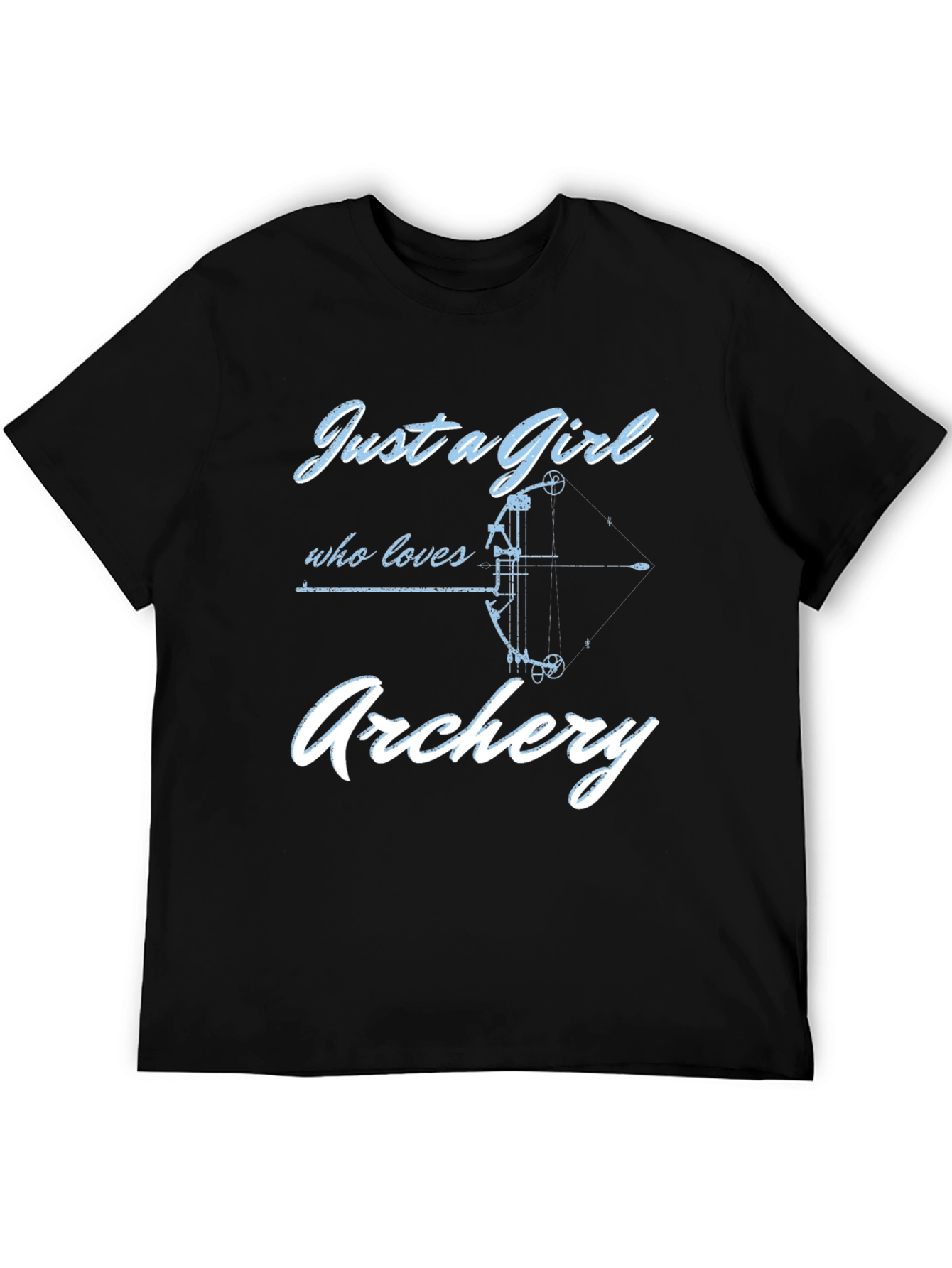 Black Just a Girl Who Loves Archery T-Shirt view 5