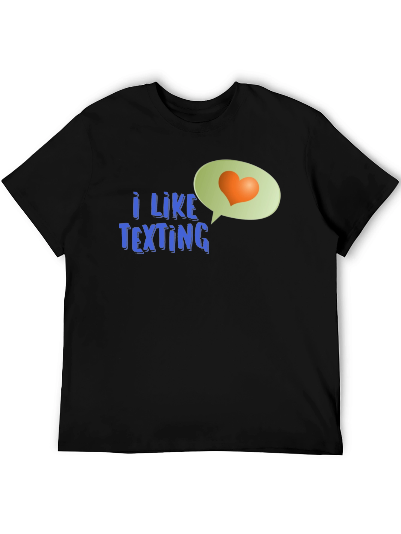 Black I Like Texting Heart Tee - Stylish Graphic T-Shirt view 5