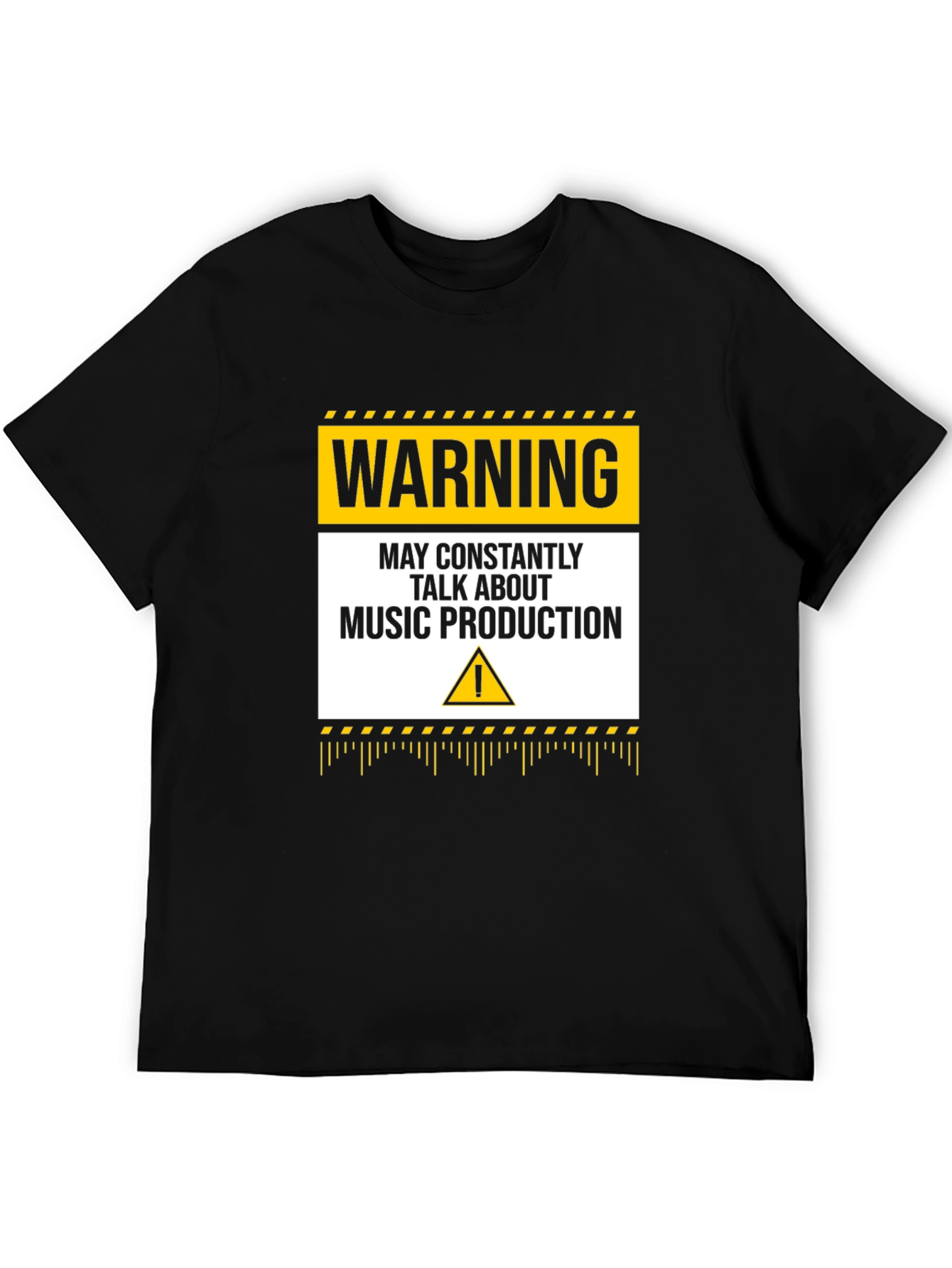 Black Warning Music Production T-Shirt view 5