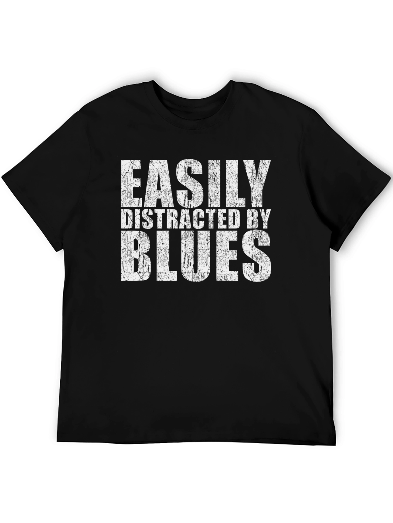 Black Easily Distracted By Blues Graphic Tee view 5