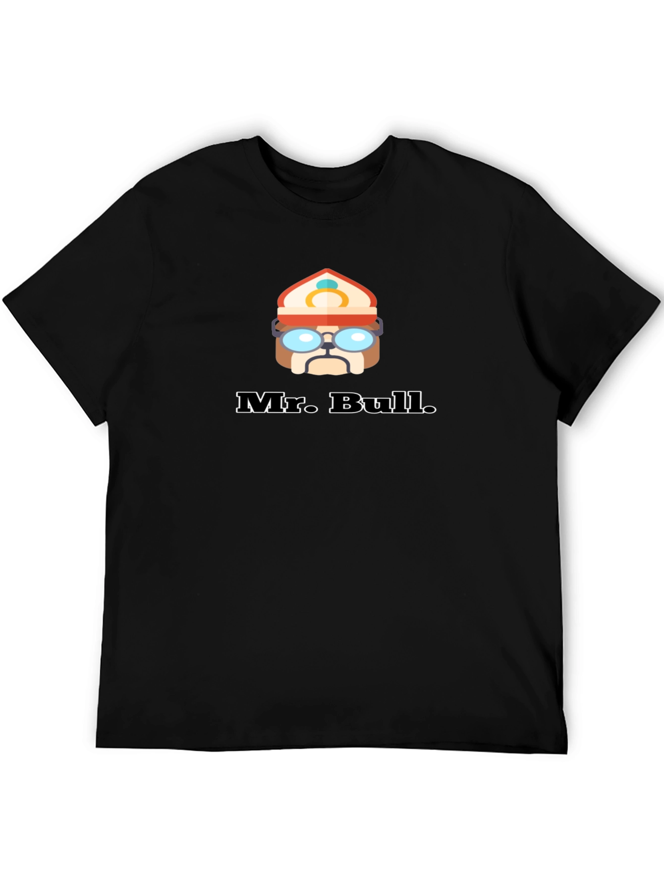 Black Mr. Bull Black T-Shirt Cartoon Graphic Tee view 5