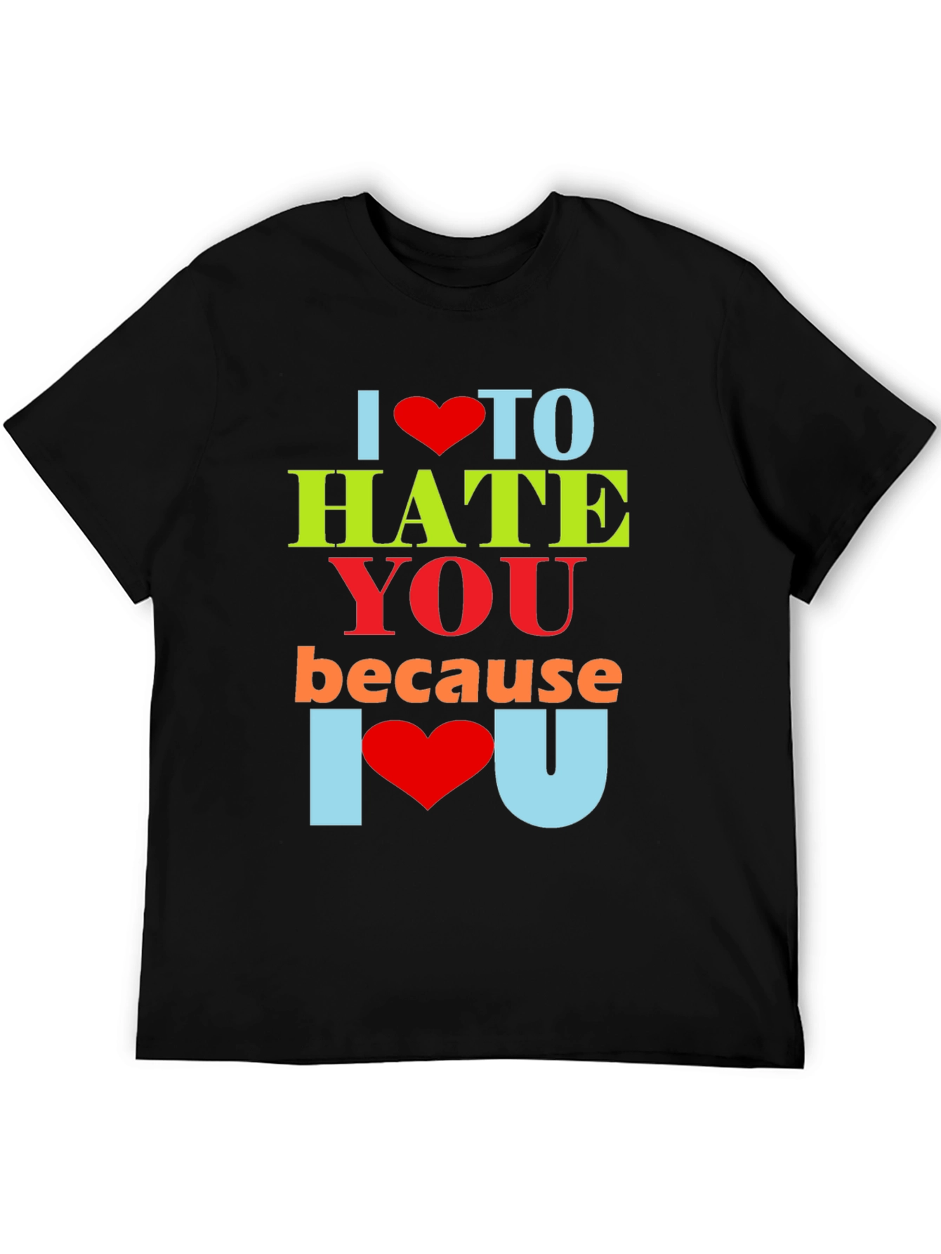 Black I Heart To Hate You Graphic Tee view 5