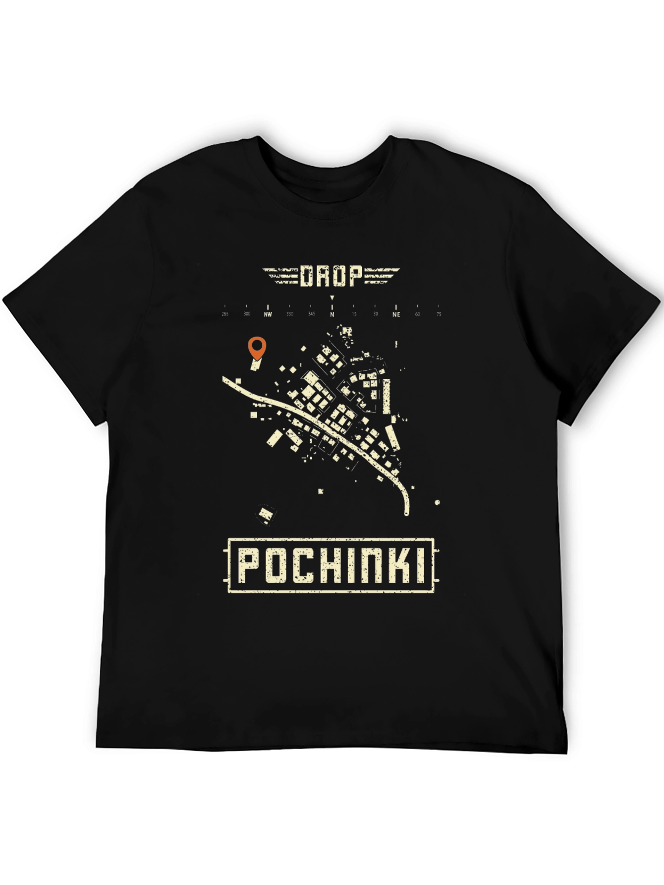 Black Pochinki Drop Zone T-Shirt view 5