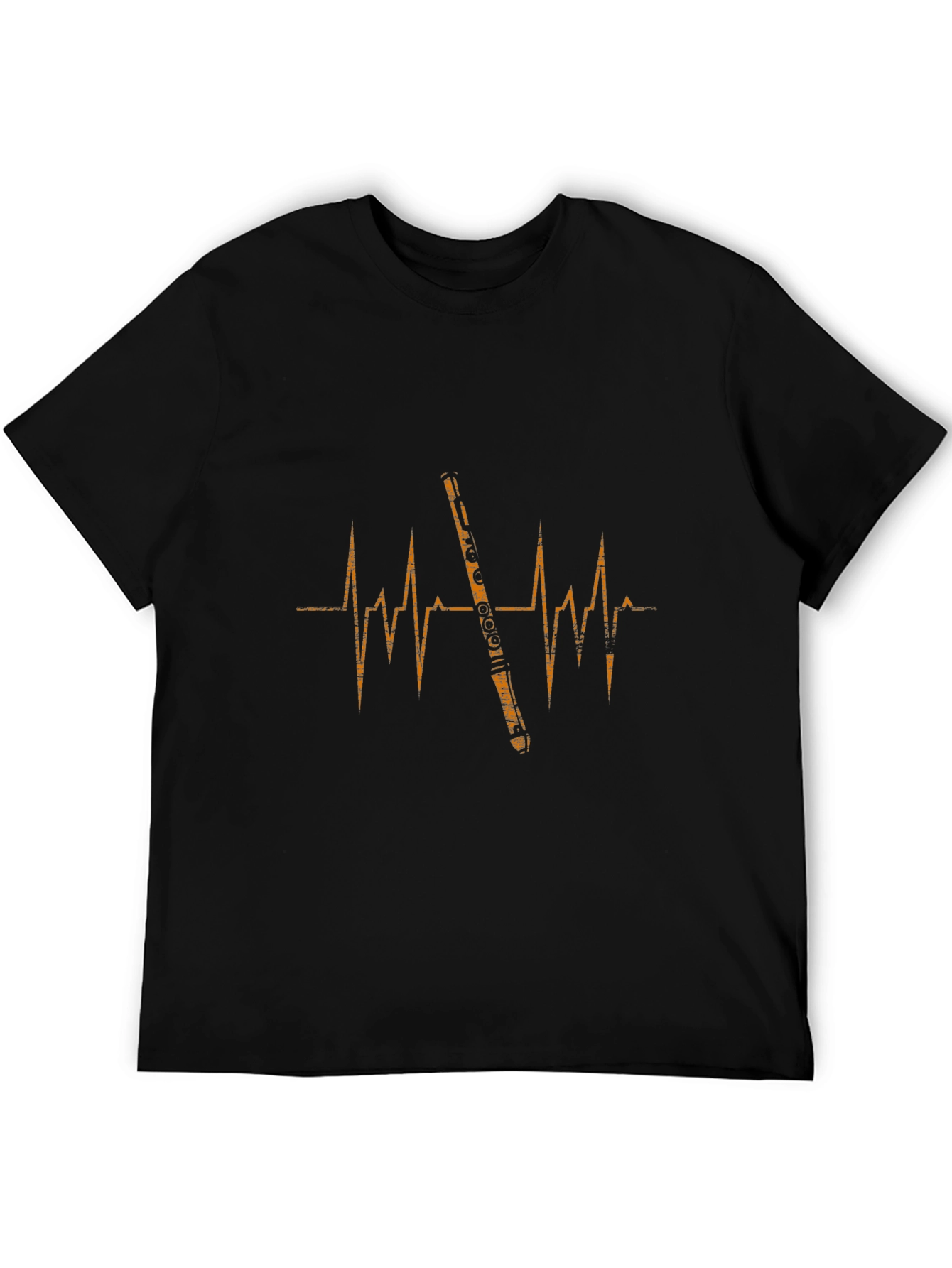 Black Flute Heartbeat Graphic Tee - Musician's Apparel view 5