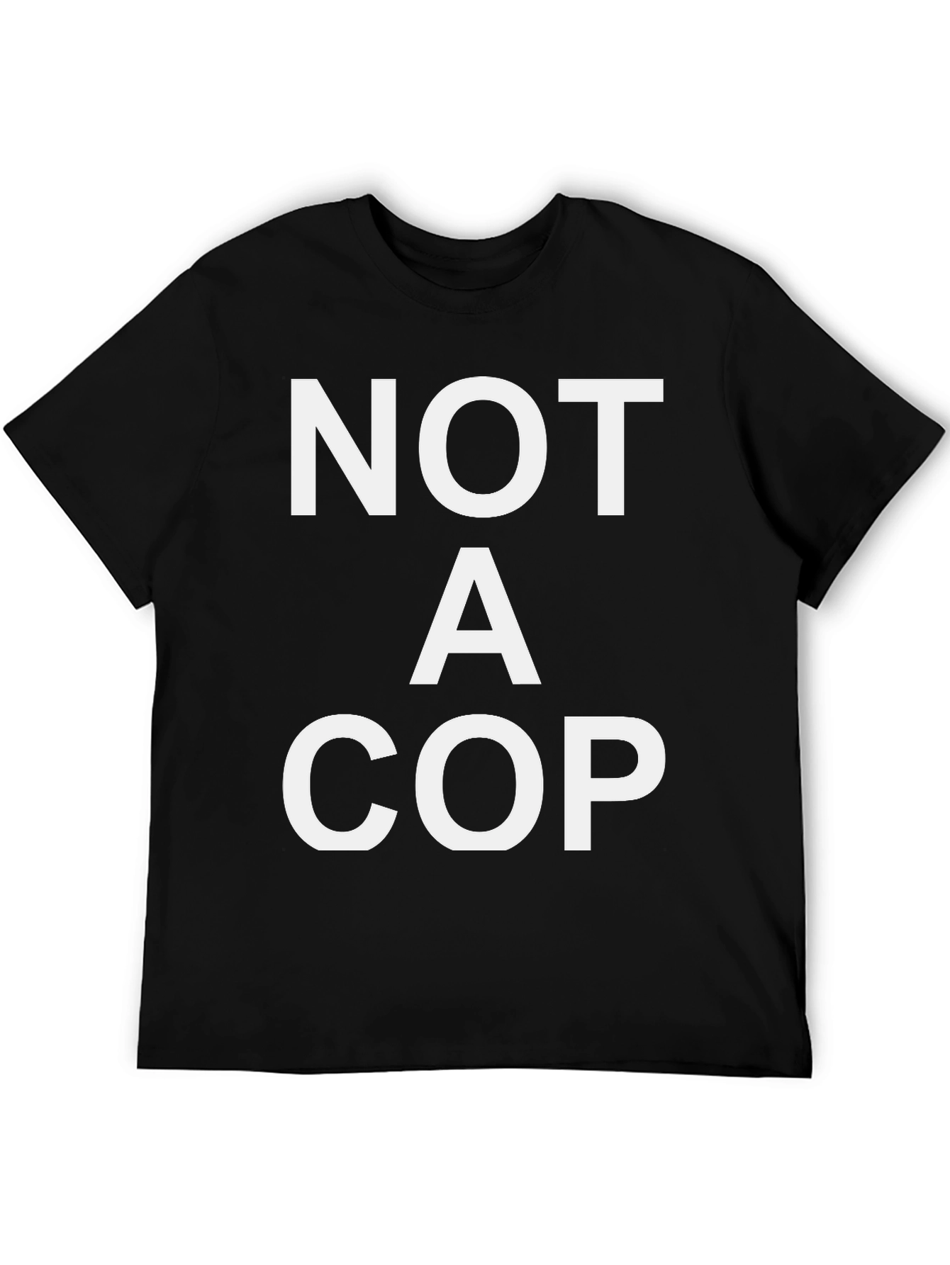 Black NOT A COP Graphic T-Shirt - Black Cotton Tee view 5