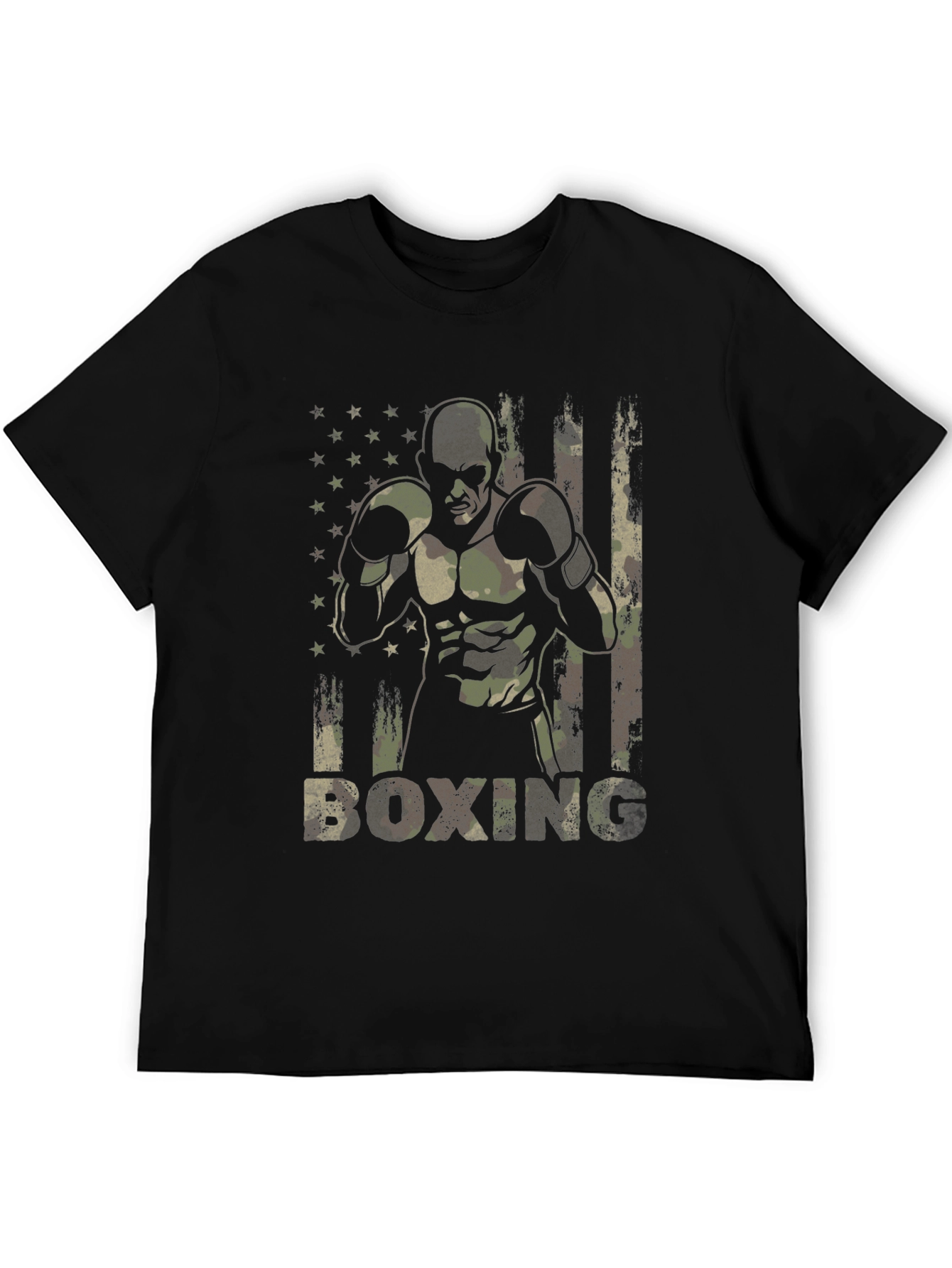 Black Military Boxing Camo T-Shirt view 5