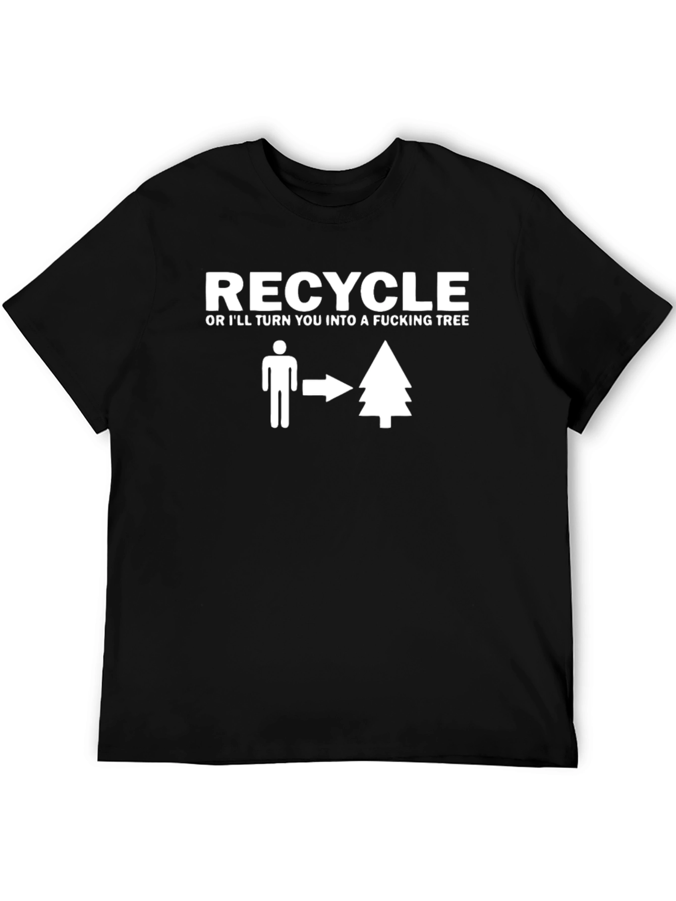 Black Recycle or Else T-Shirt - Funny Graphic Tee view 5
