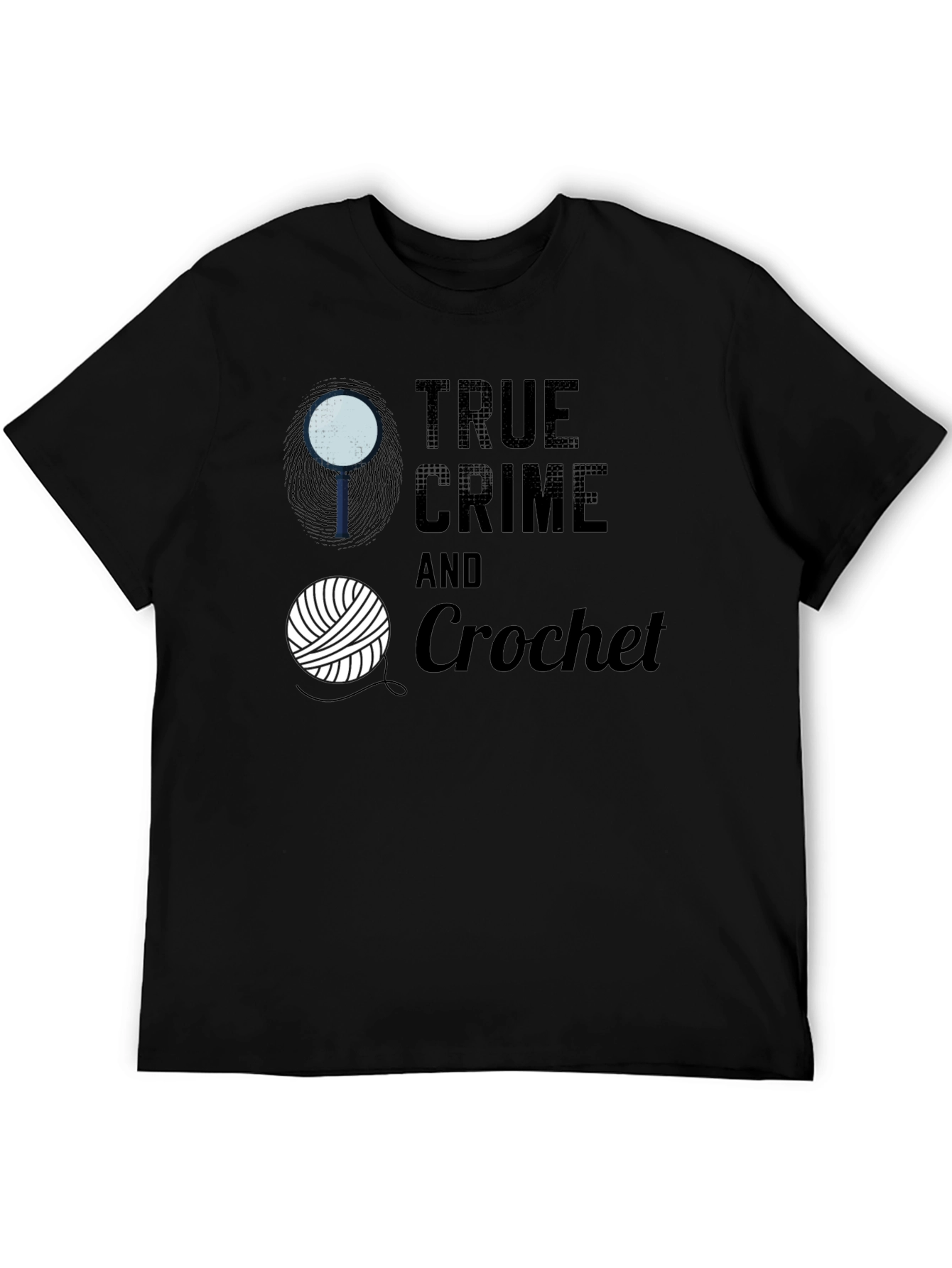 Black True Crime & Crochet Graphic Tee view 5