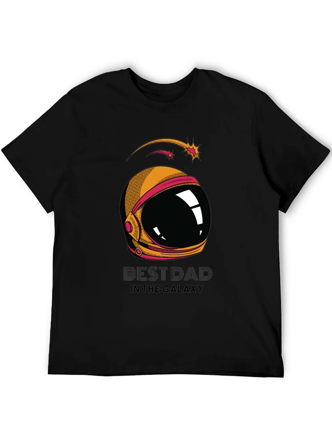 Black Best Dad Galaxy T-Shirt - Space Helmet Graphic Tee view 5