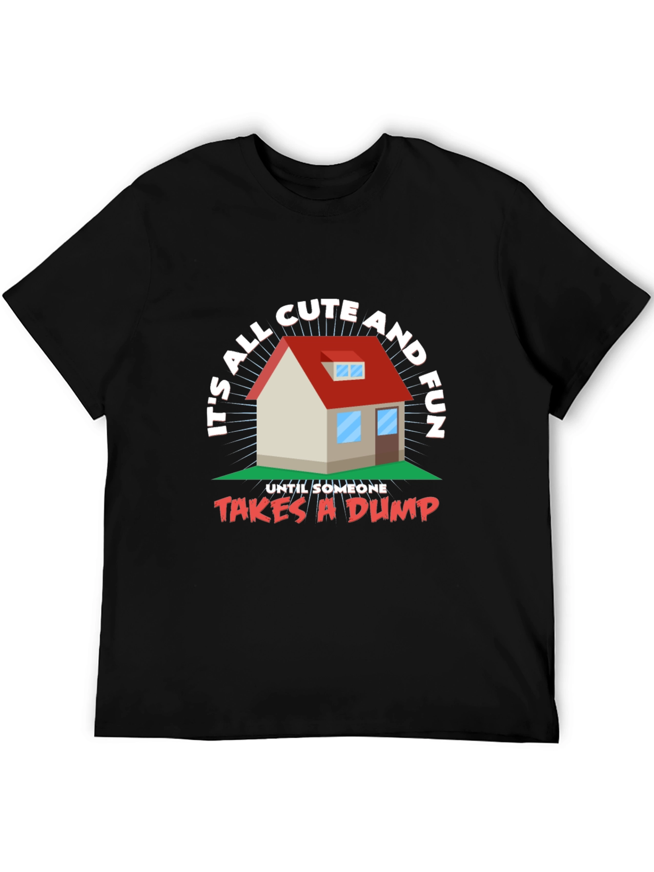 Black Funny House Graphic T-Shirt  view 5