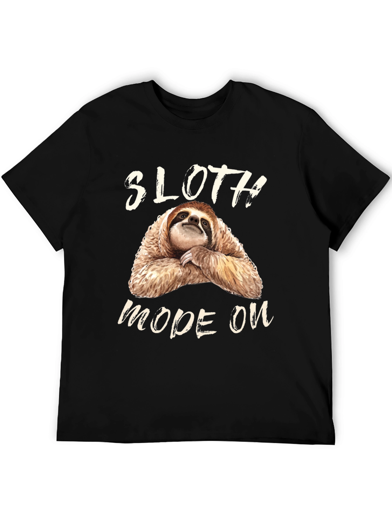 Black Sloth Mode On Graphic Tee - Relaxed Fit view 5