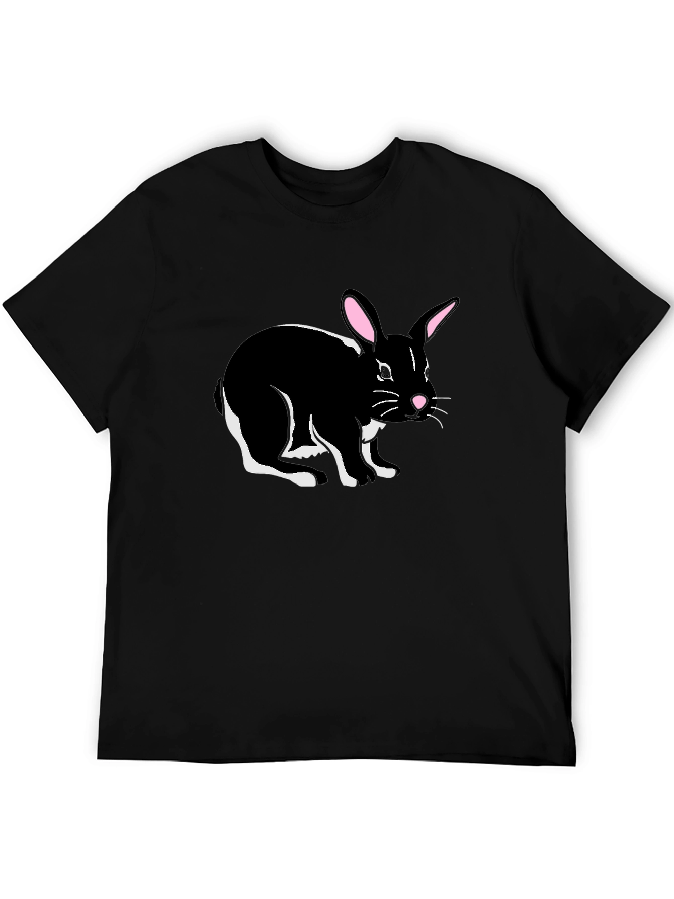Black Black Rabbit Graphic Tee - Men's Stylish Crew Neck T-Shirt view 5