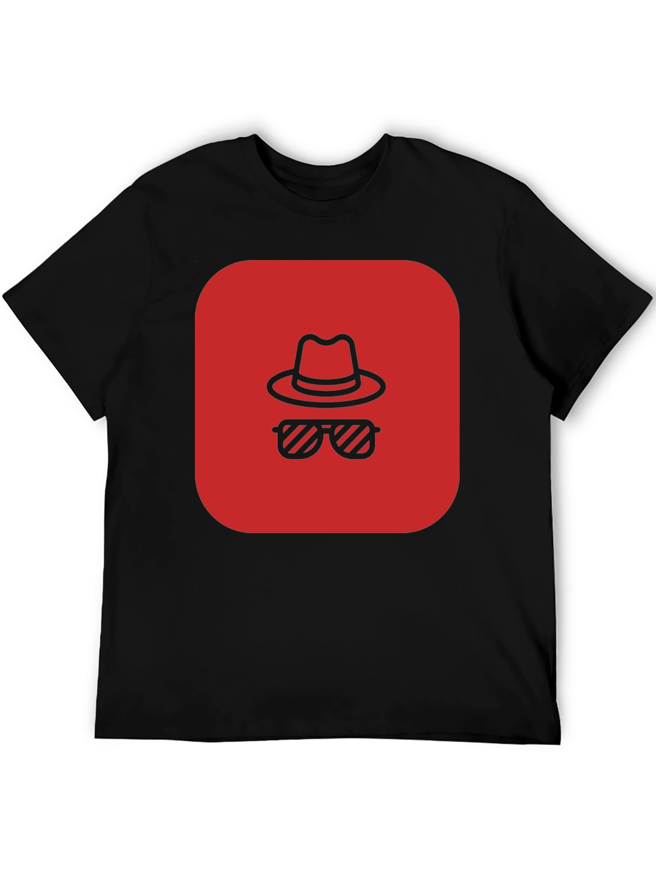 Black Red Spy Icon Black T-Shirt view 5