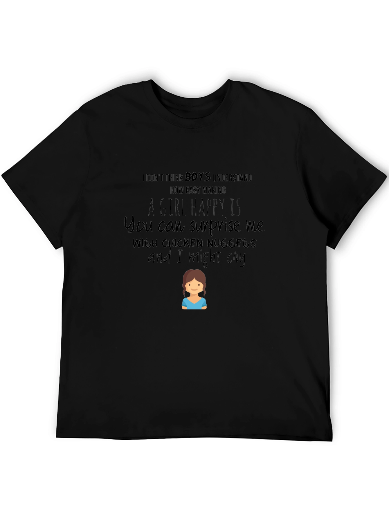 Black Chicken Nuggets T-Shirt - Funny Girl's Tee view 5