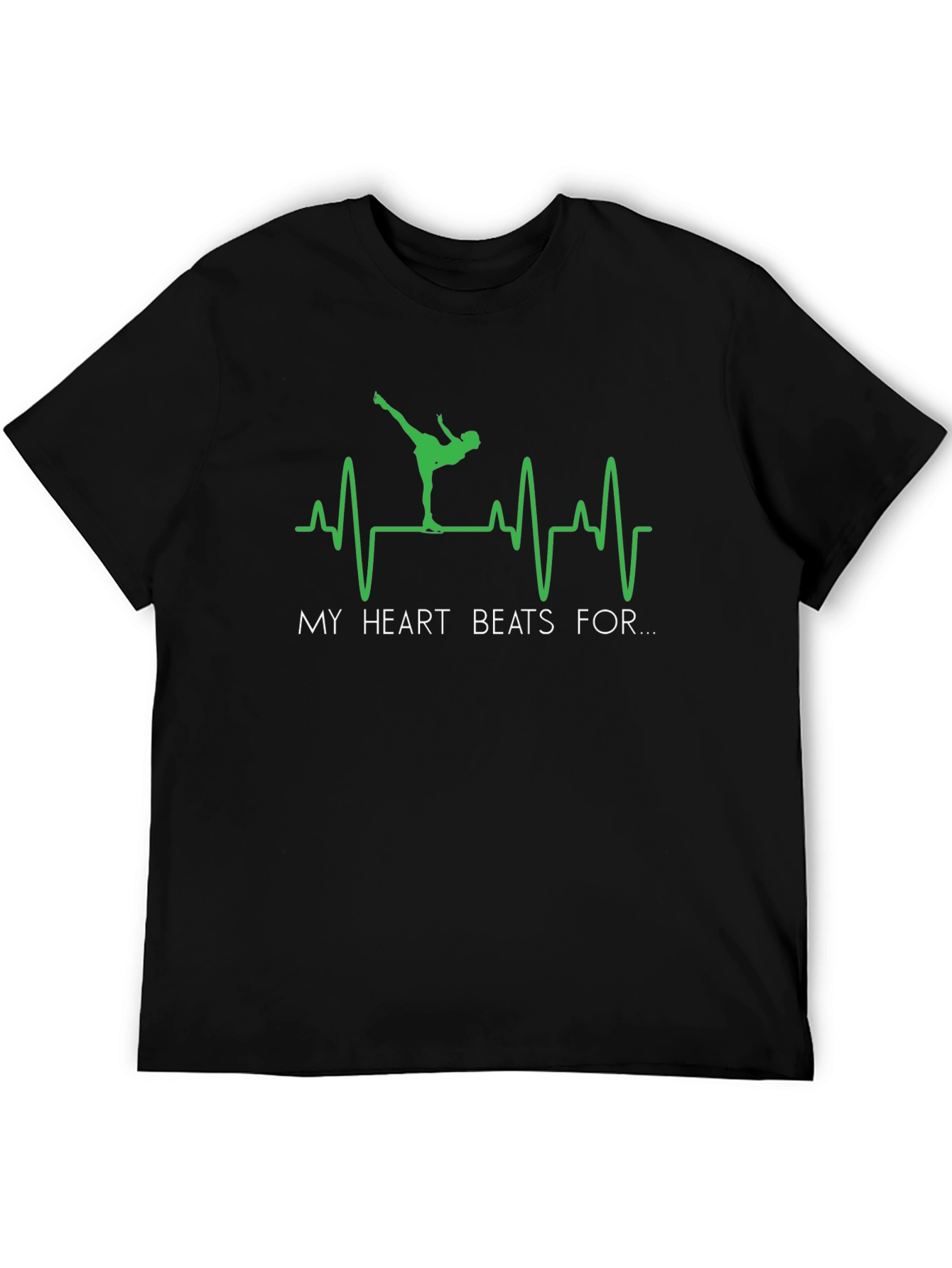 Black My Heart Beats For Ice Skating T-Shirt view 5