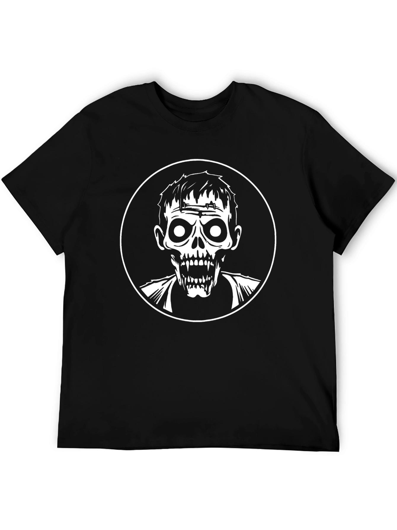 Black Zombie Graphic Tee - Horror Novelty T-Shirt view 5