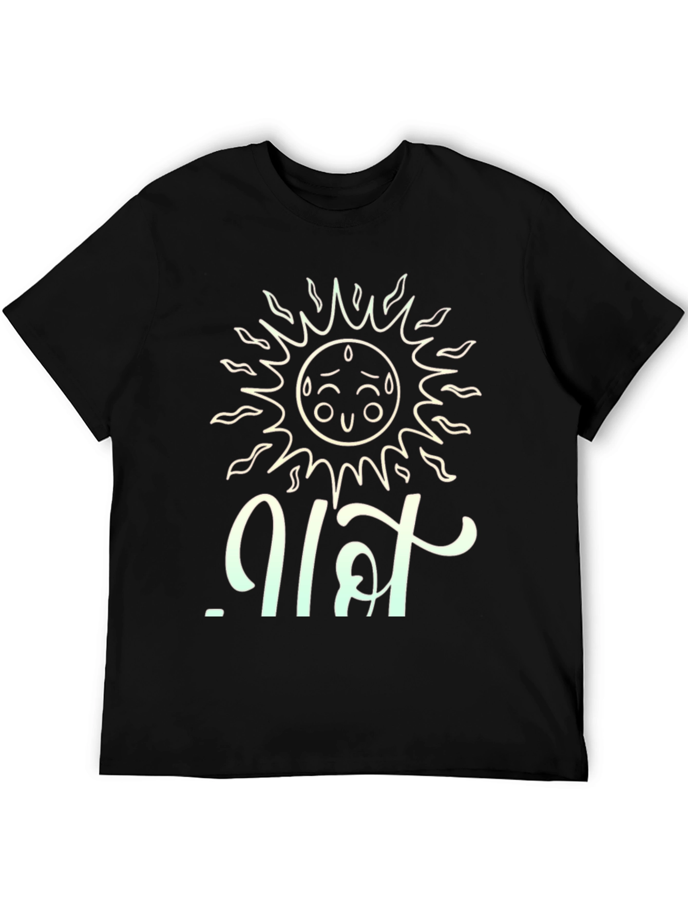 Black Funny Sun Graphic Black T-Shirt view 5