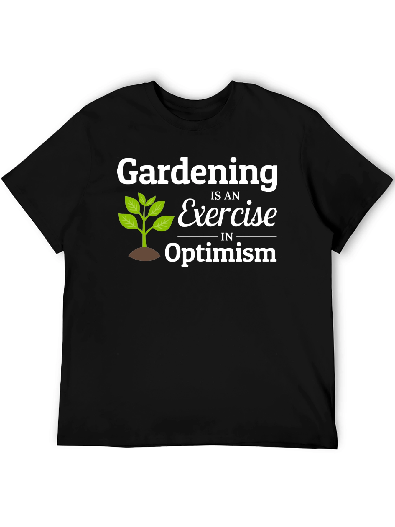 Black Gardening Optimism T-Shirt - Black Cotton Tee view 5