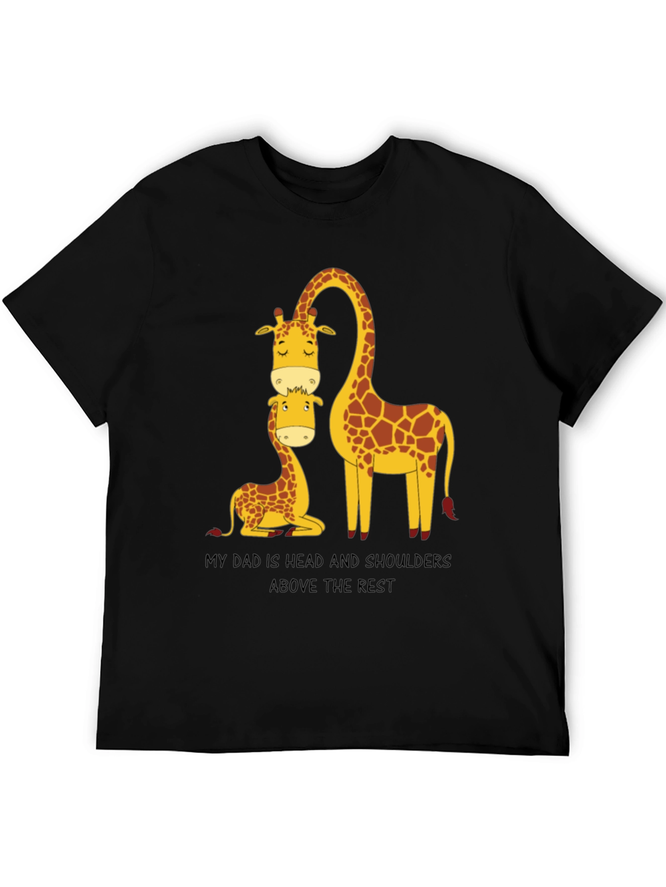 Black Giraffe Dad T-Shirt: Head and Shoulders Above the Rest view 5