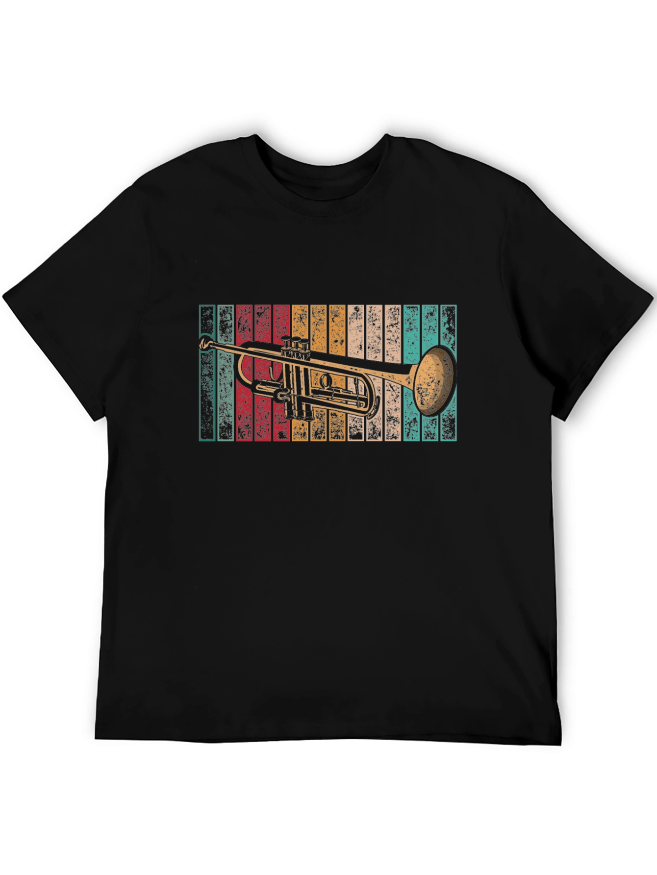 Black Vintage Trumpet T-Shirt - Retro Style view 5