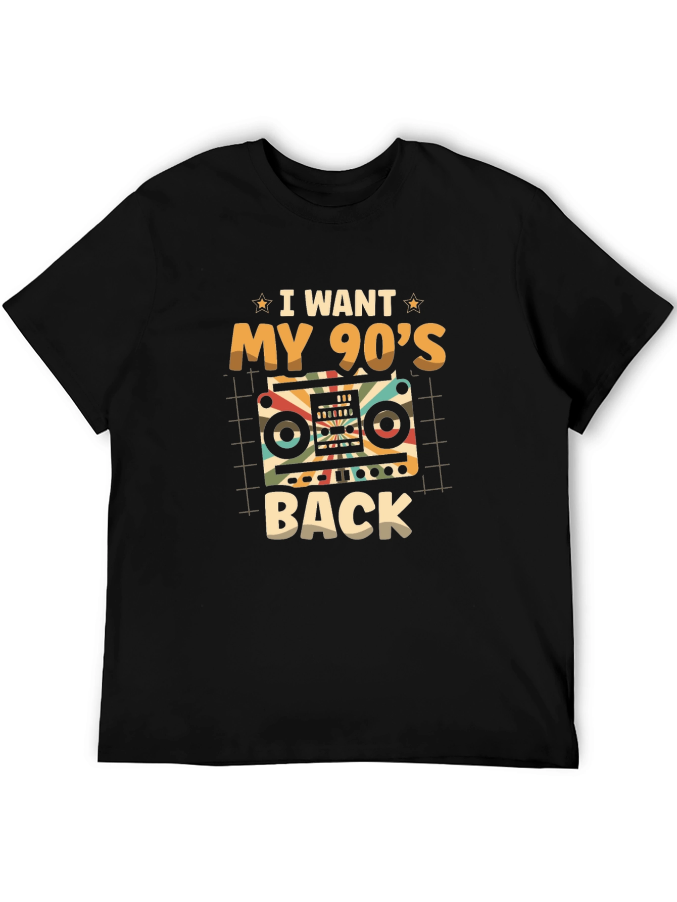 Black I Want My 90s Back Retro Graphic Tee view 5