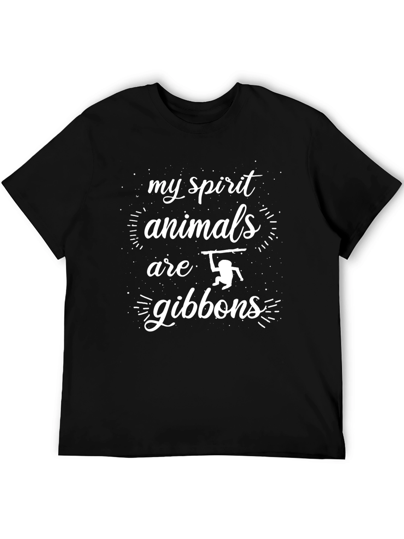 Black Gibbon Spirit Animal Graphic Tee - Fun T-Shirt view 5