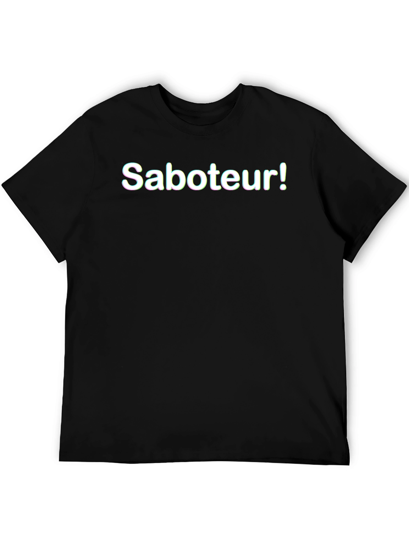 Black Saboteur! Black Graphic T-Shirt - Casual Style view 5