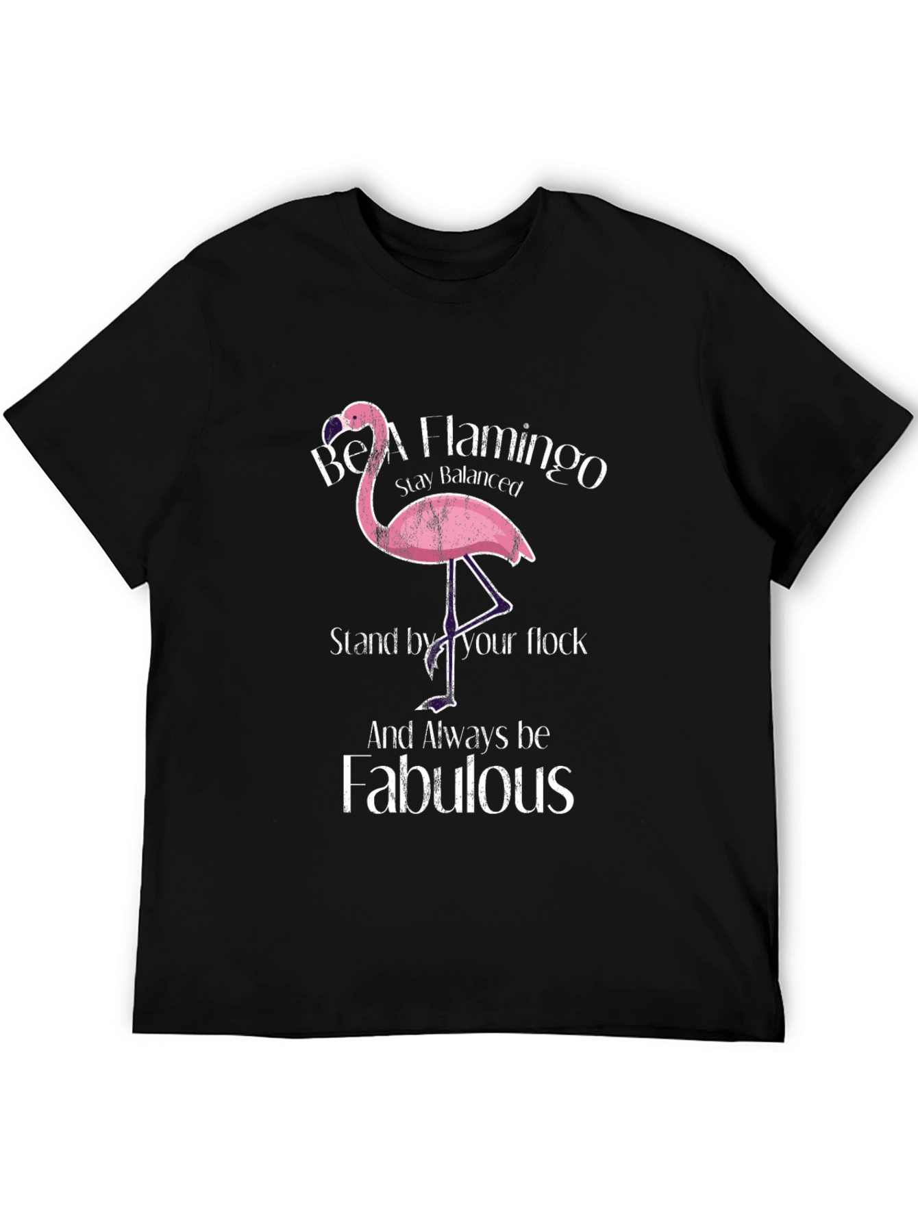 Black Be A Flamingo T-Shirt view 5