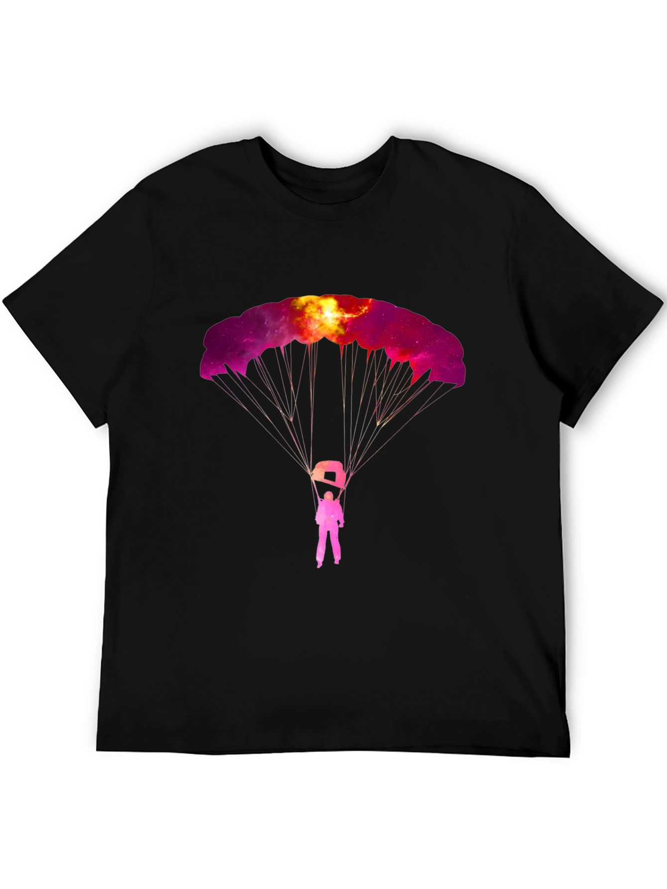 Black Skydiving Galaxy Graphic Tee - Black view 5