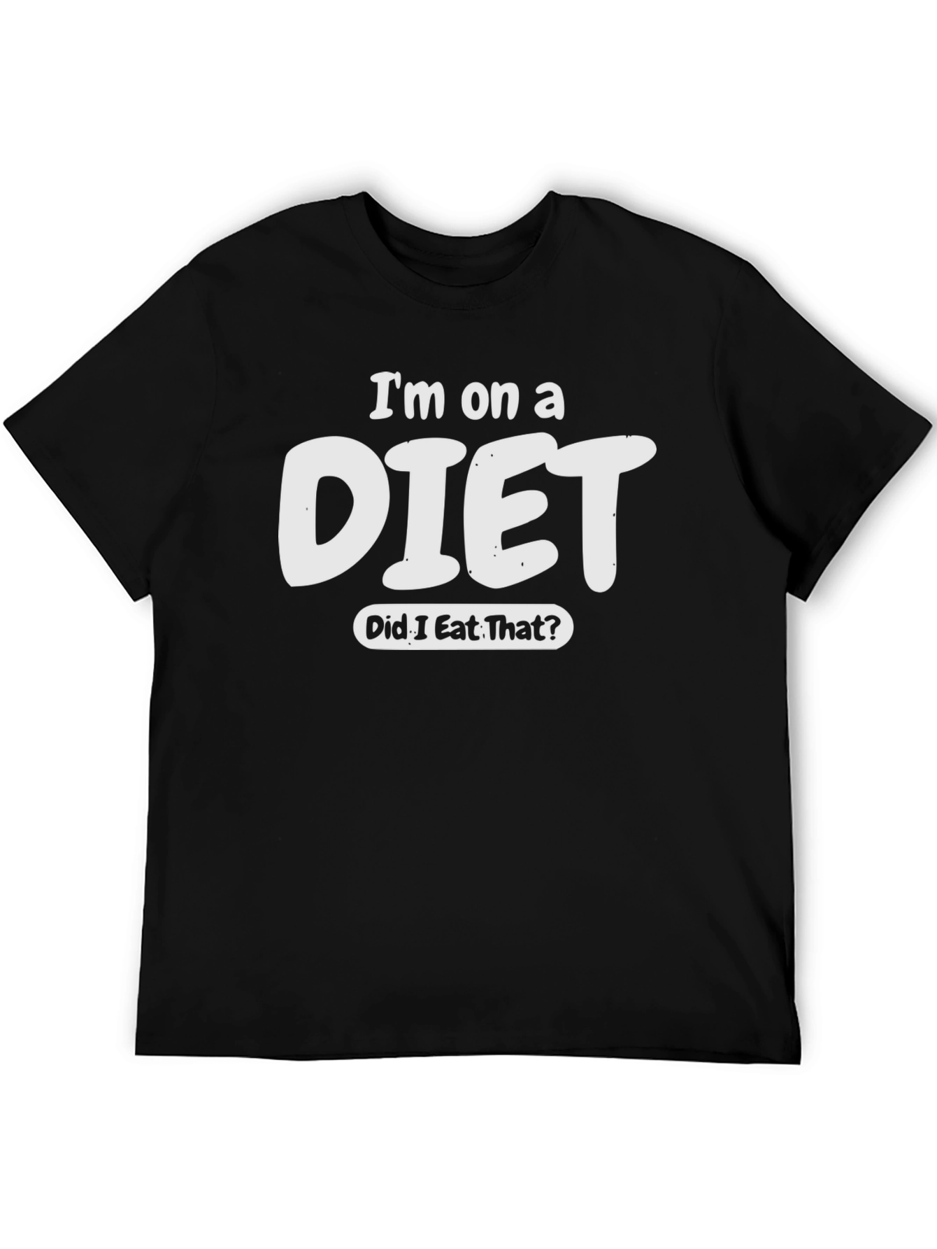 Black I'm On A Diet Funny Graphic T-Shirt view 5