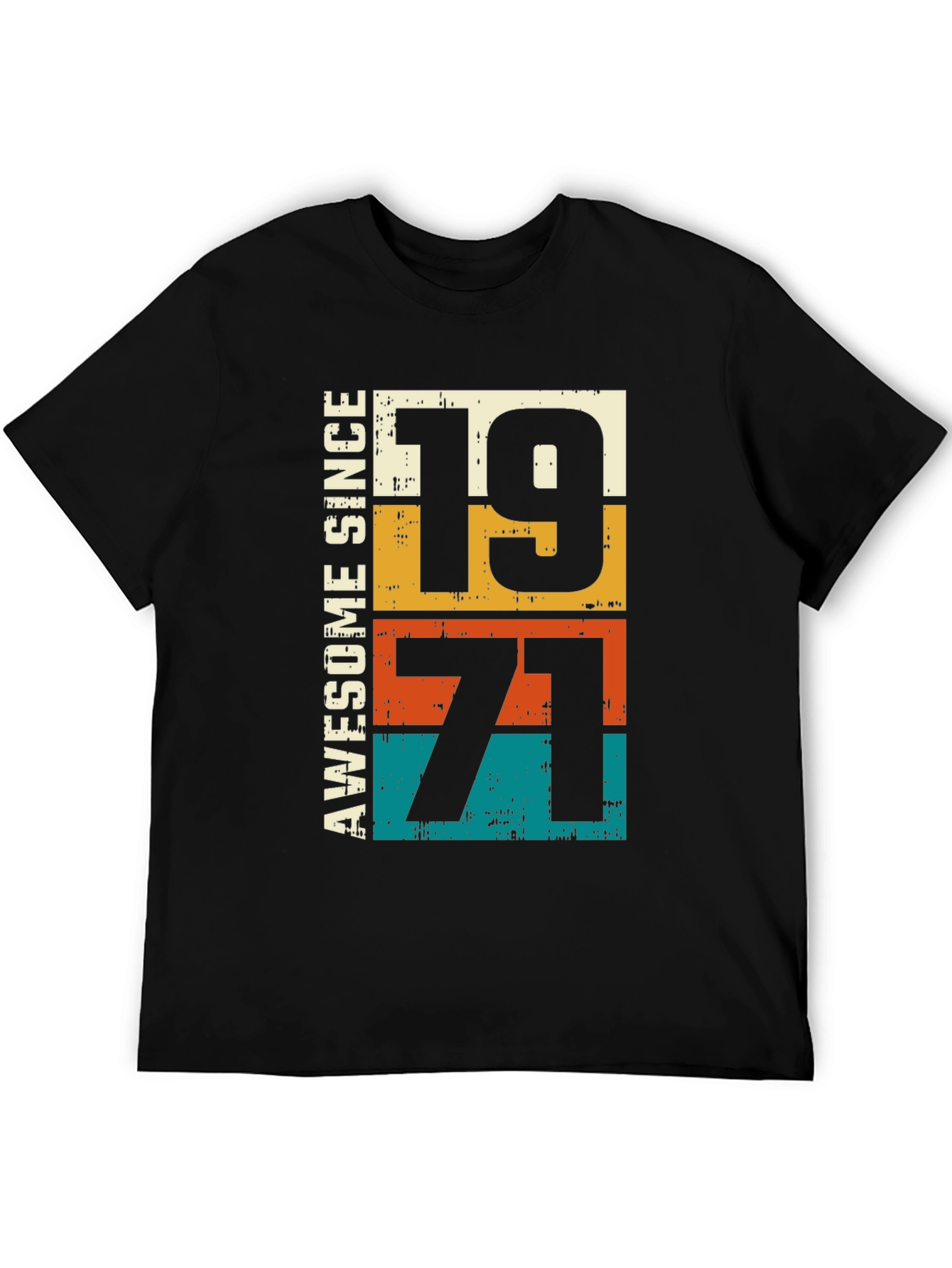 Black Awesome Since 1971 T-Shirt - Retro Style view 5