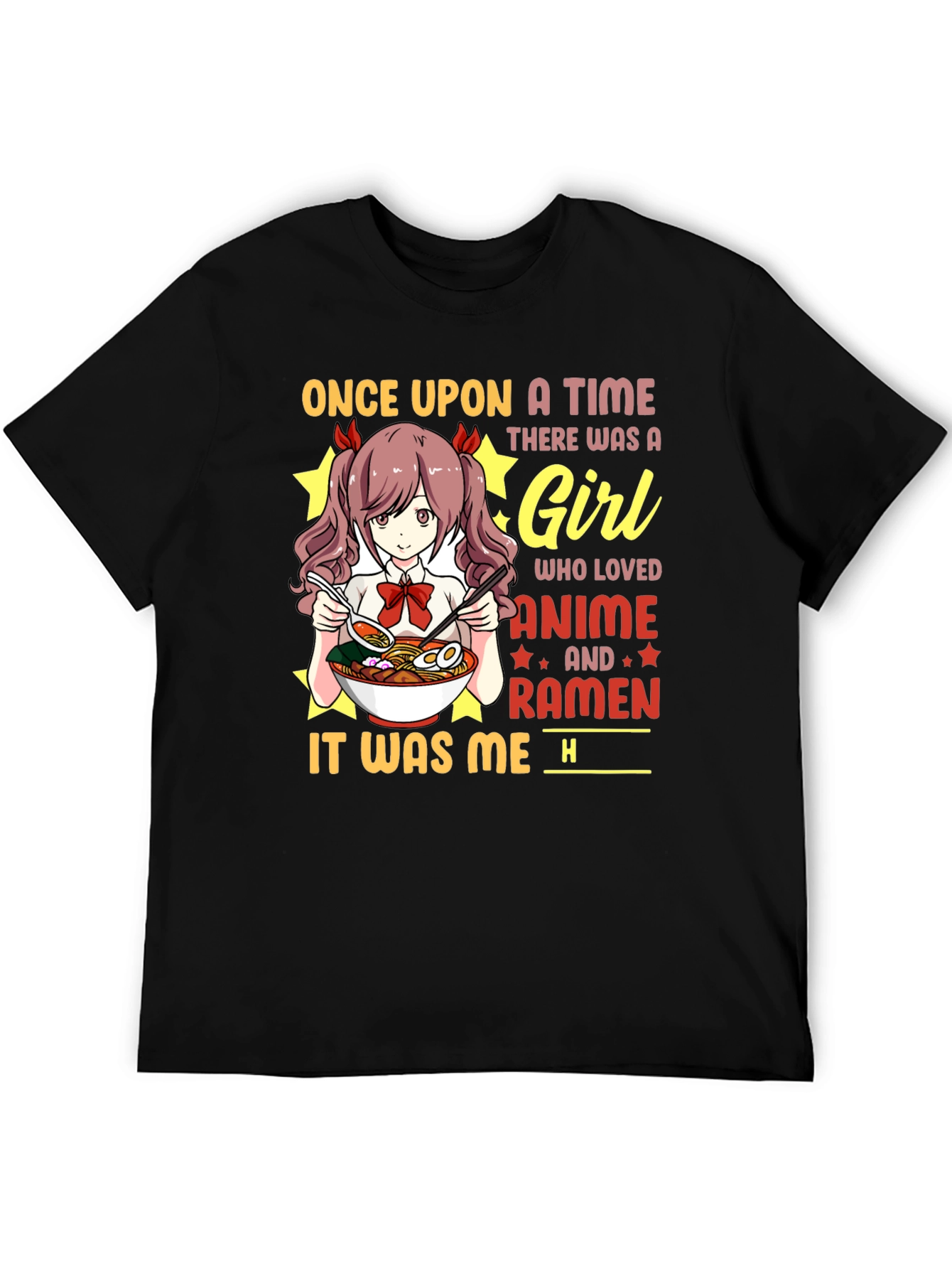 Black Anime & Ramen Girl T-Shirt view 5