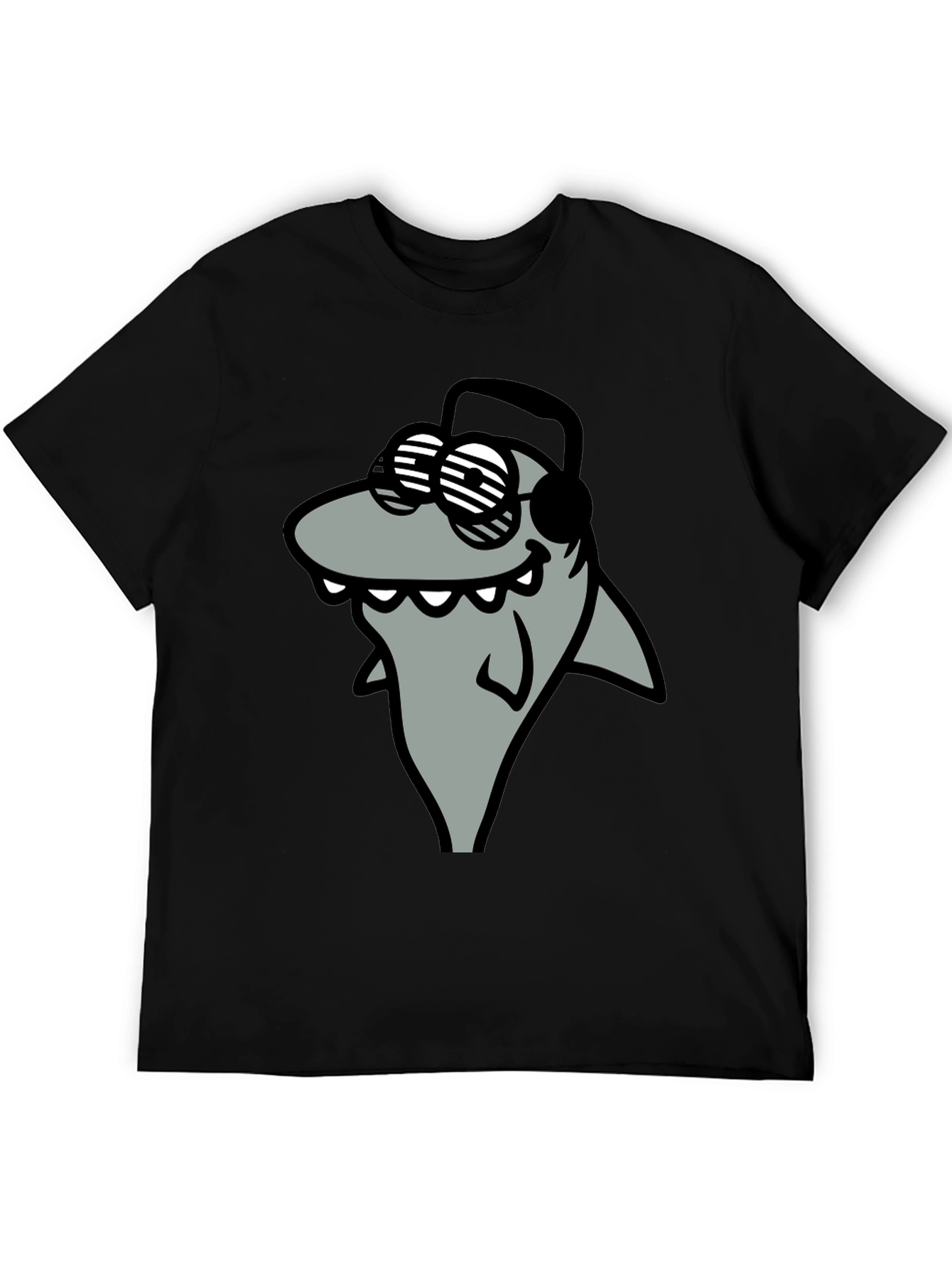 Black Shark with Shades Graphic T-Shirt - Cool and Fun view 5