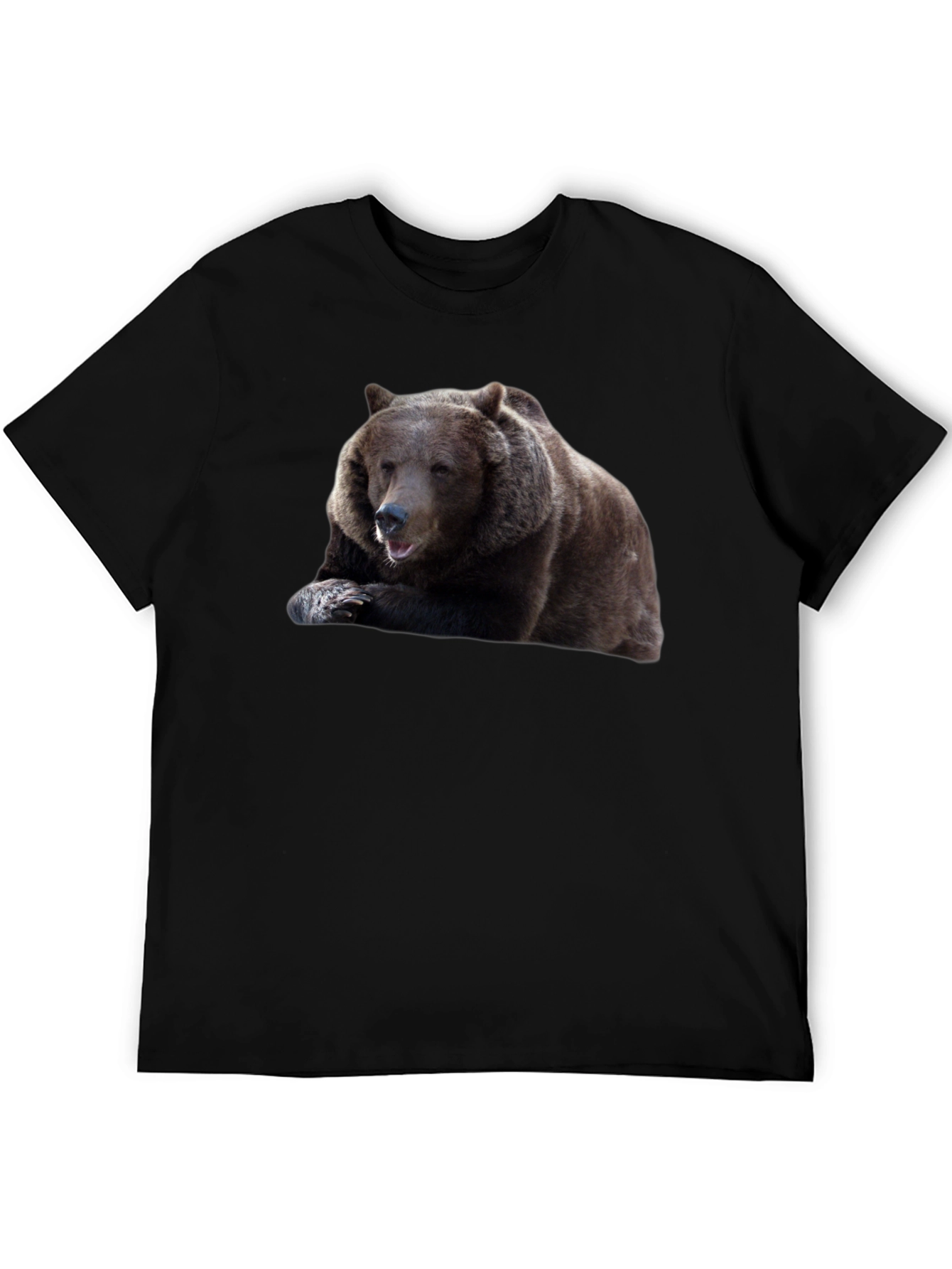 Black Bear Graphic Tee - Men's Black Cotton T-Shirt view 5