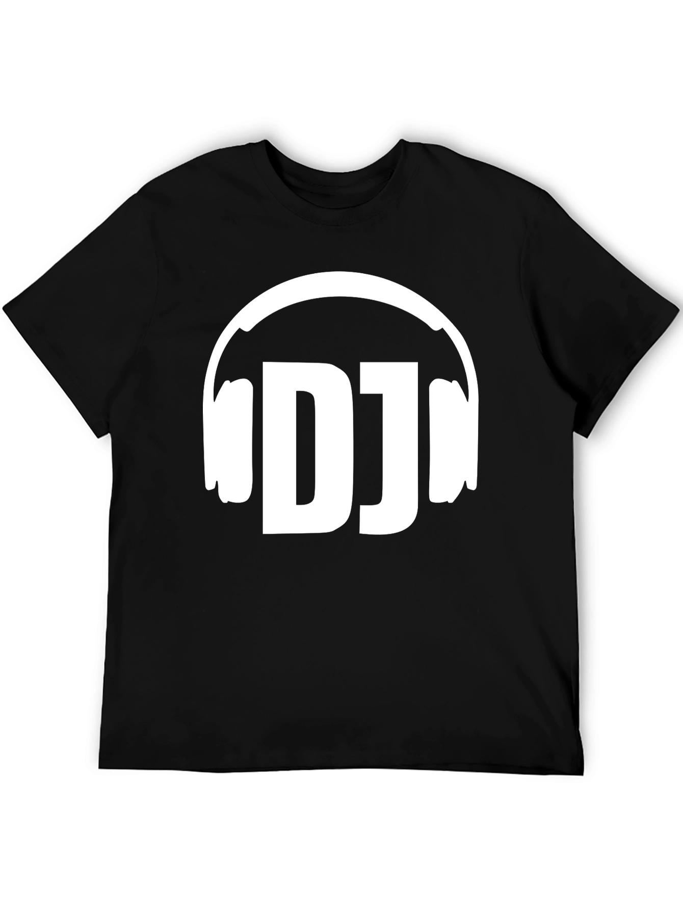 Black DJ Headphones Graphic Tee - Black Cotton Music Lover Shirt view 5