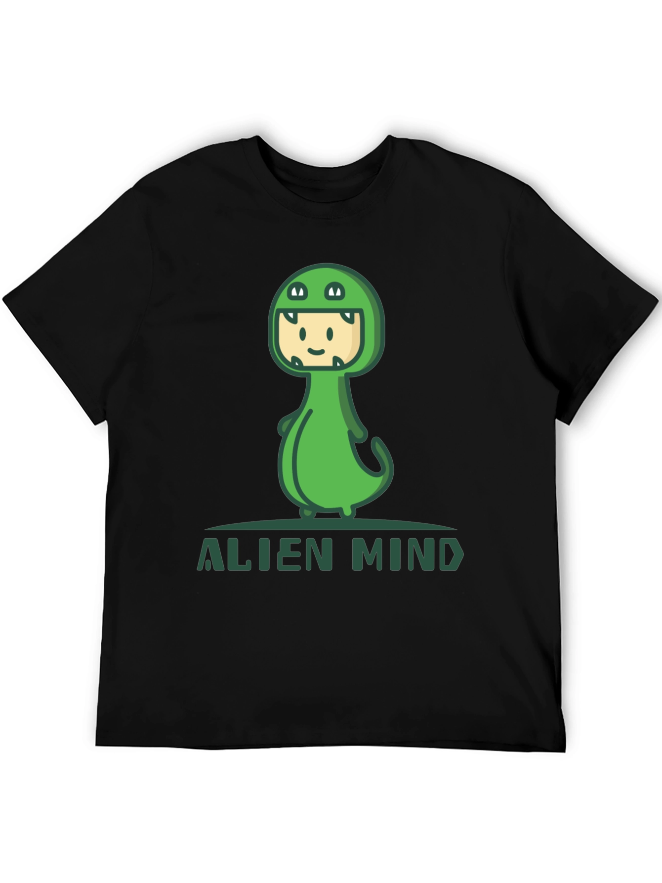 Black Alien Mind Dino Costume Graphic Tee view 5
