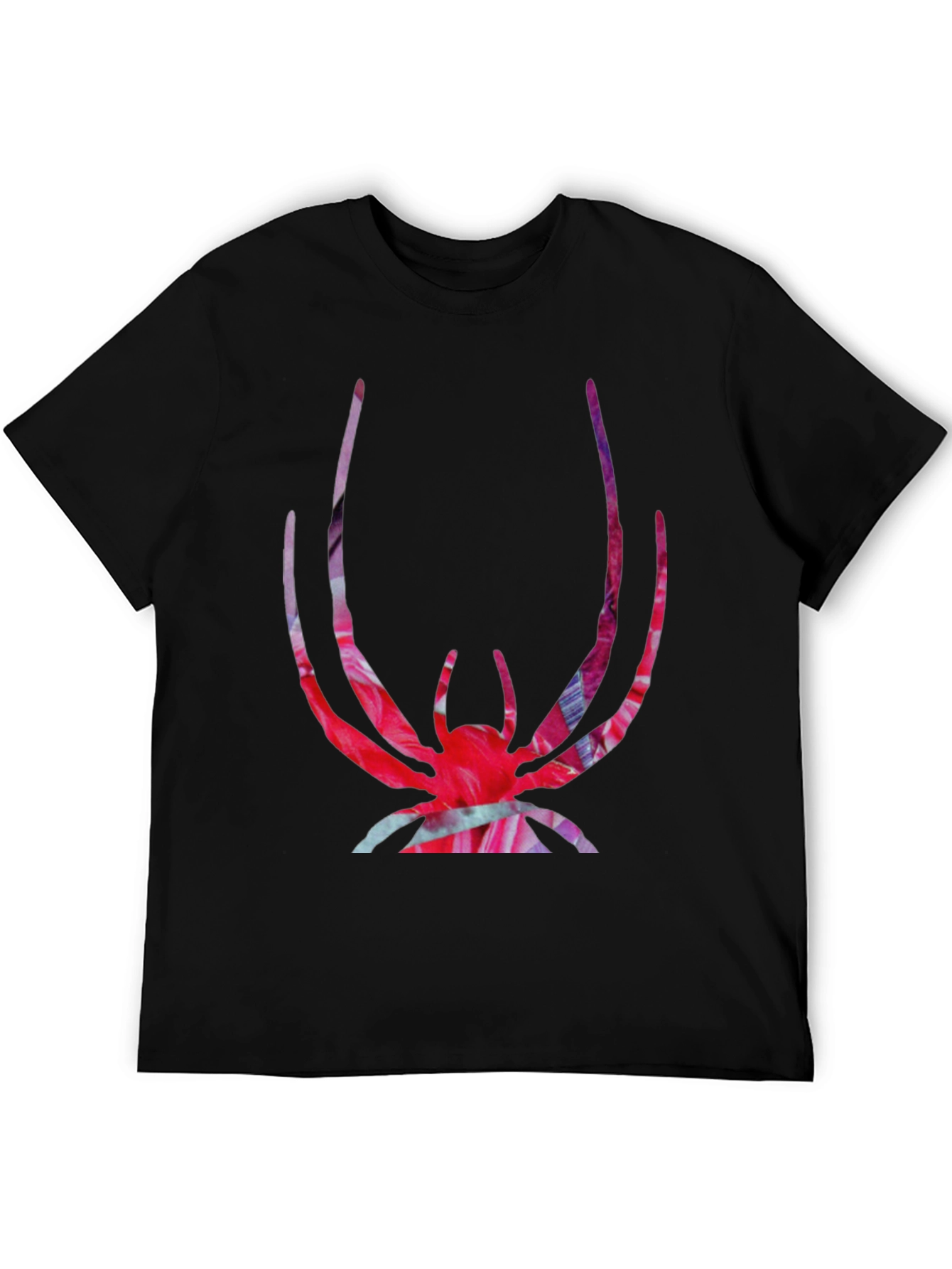 Black Bold Spider Graphic Tee - Vivid Print on Black view 5