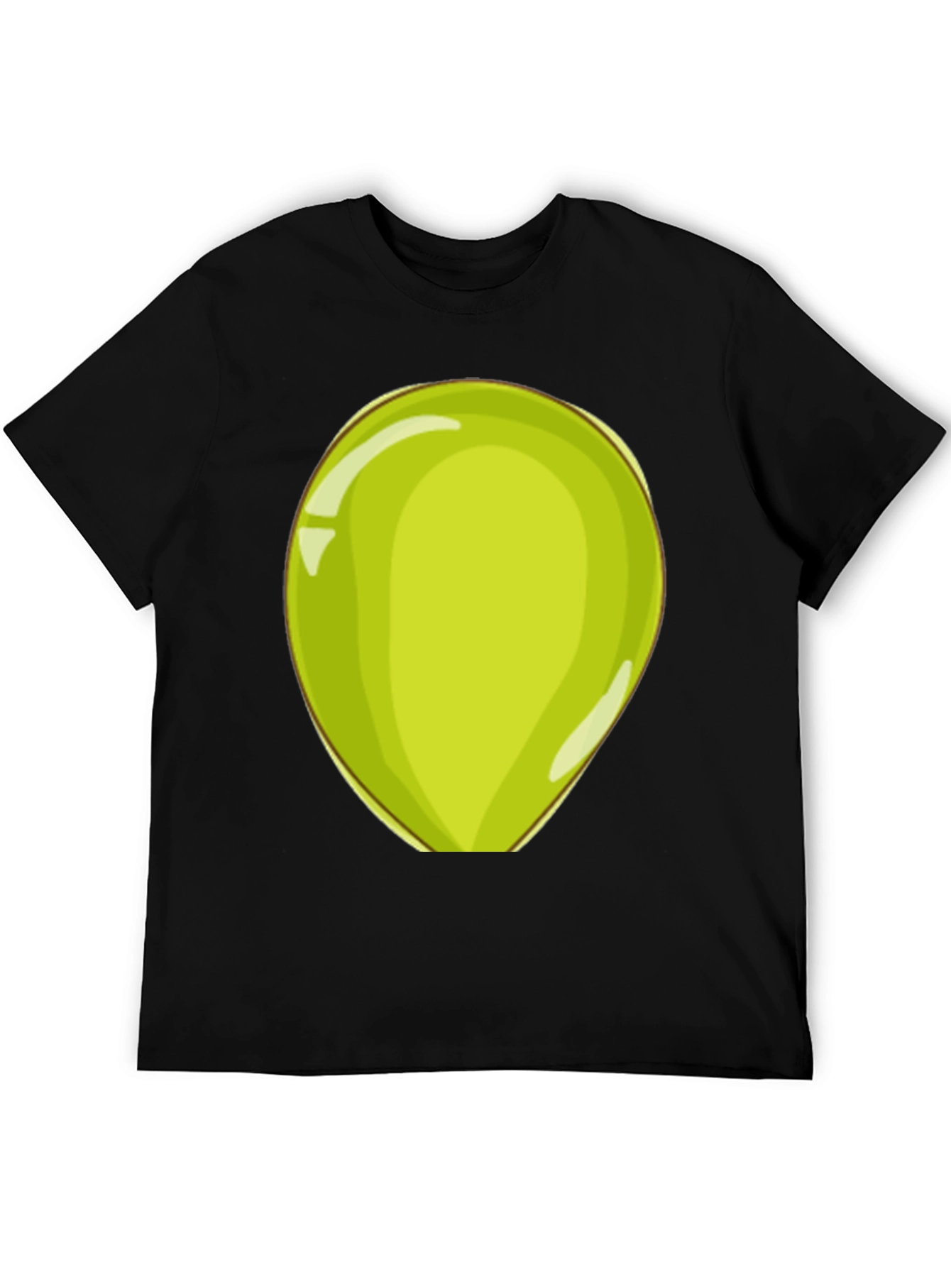 Black Fun Cartoon Green Egg Men's T-Shirt view 5