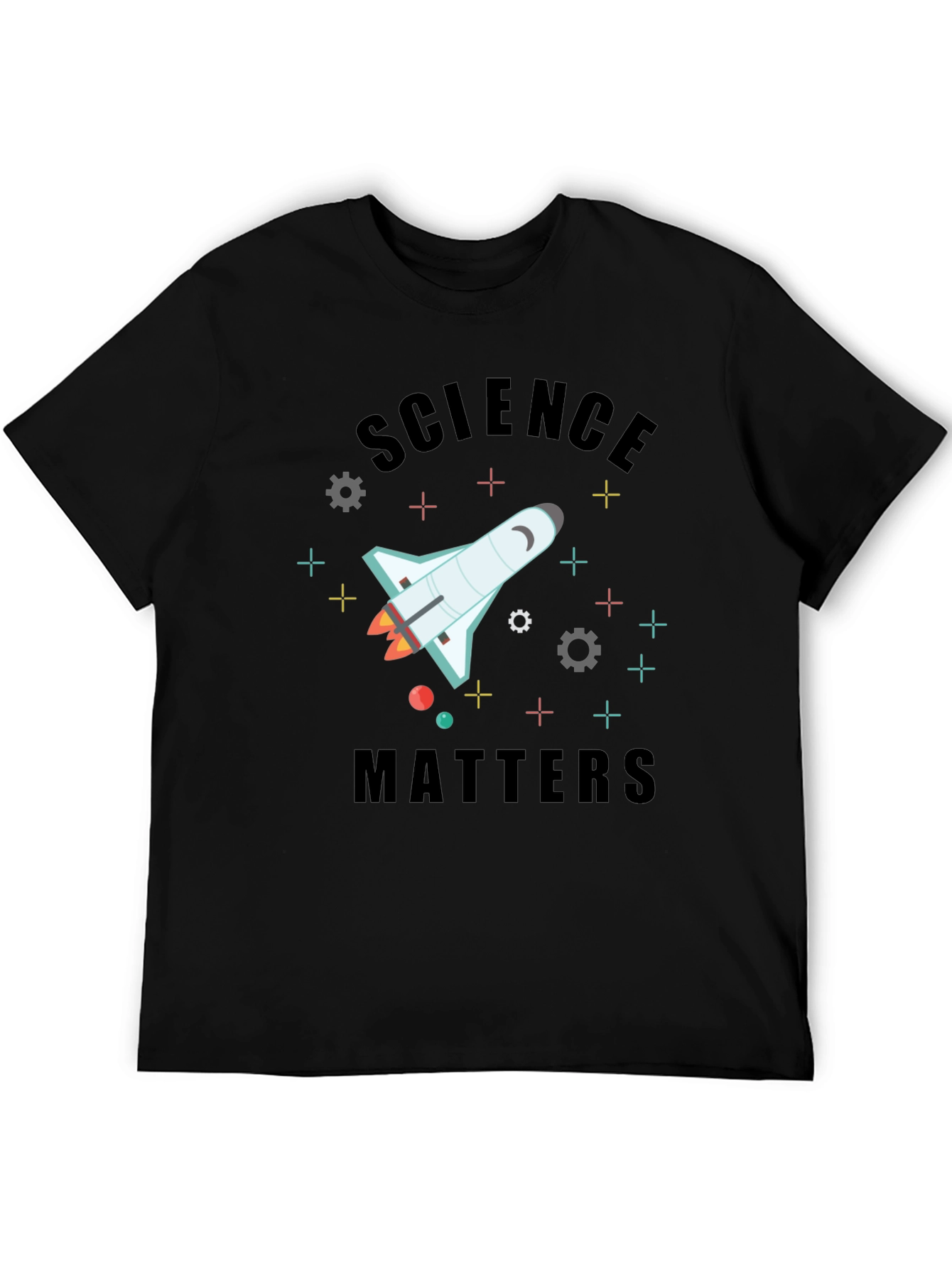 Black Science Matters Space Shuttle Graphic T-Shirt view 5